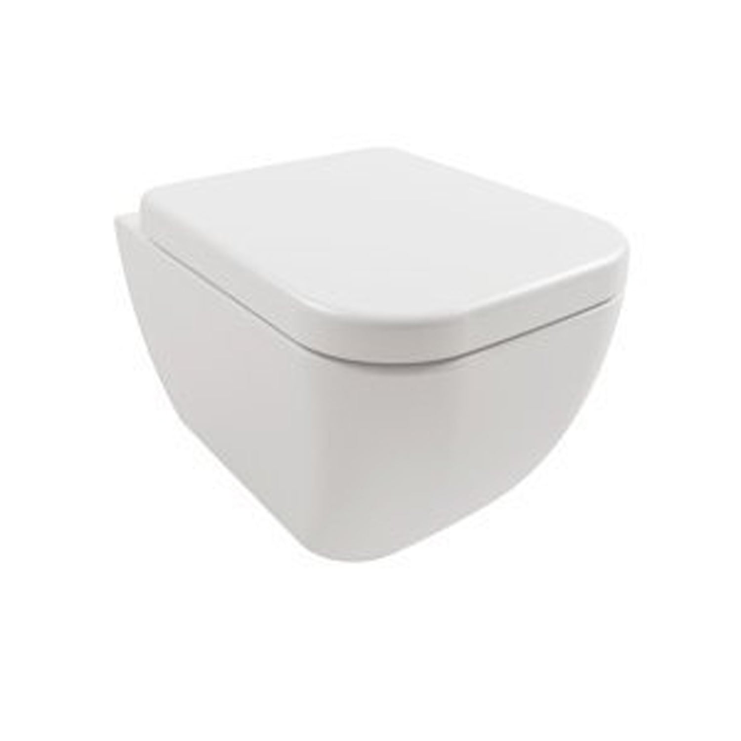 Coppia di sanitari sospesi 52x36 cm della serie Bianca di Hatria con sedile soft close