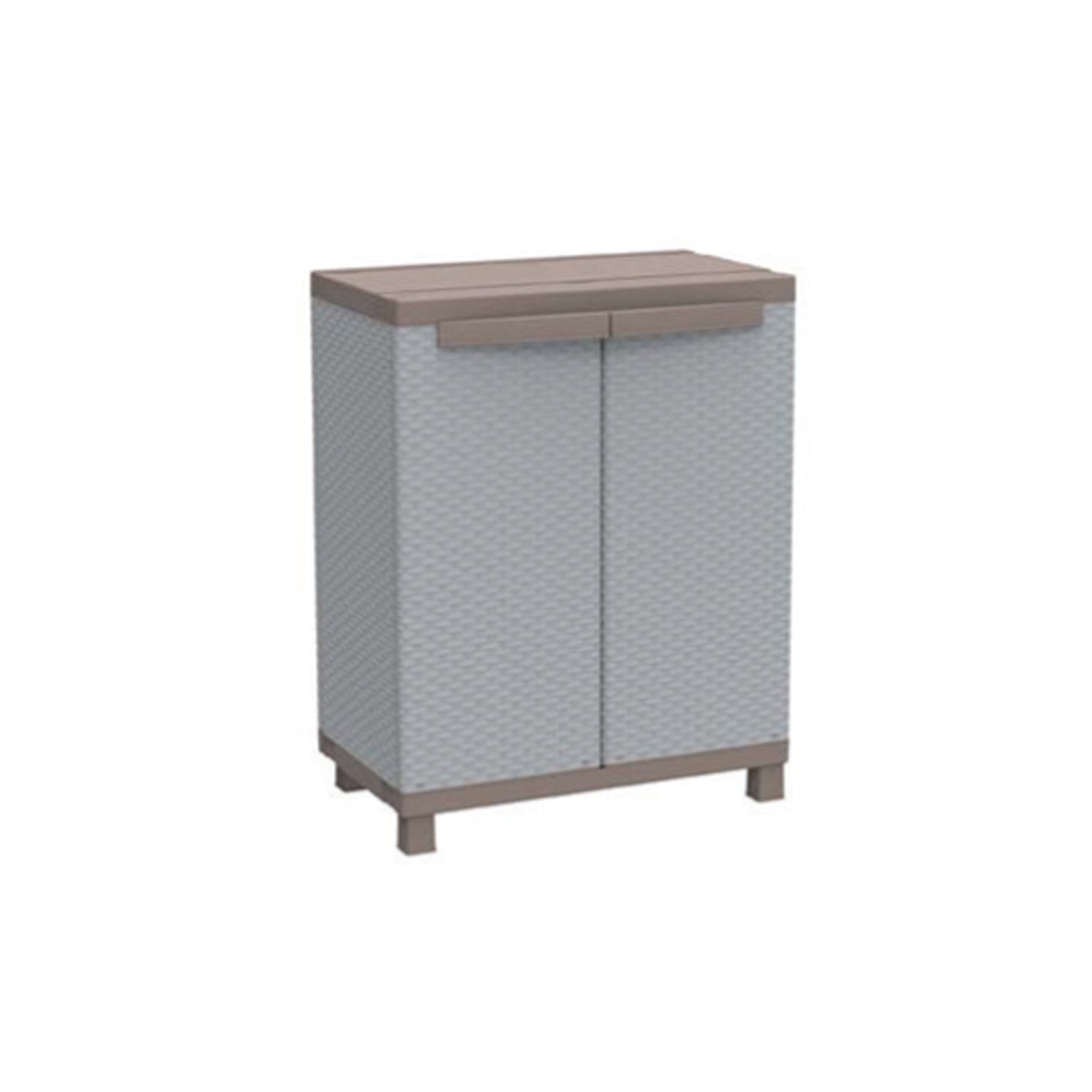 Armadio Terry basso a 2 ante - Grigio/Tortora effetto Rattan by CeramicStore | Lo specialista del tuo bagno