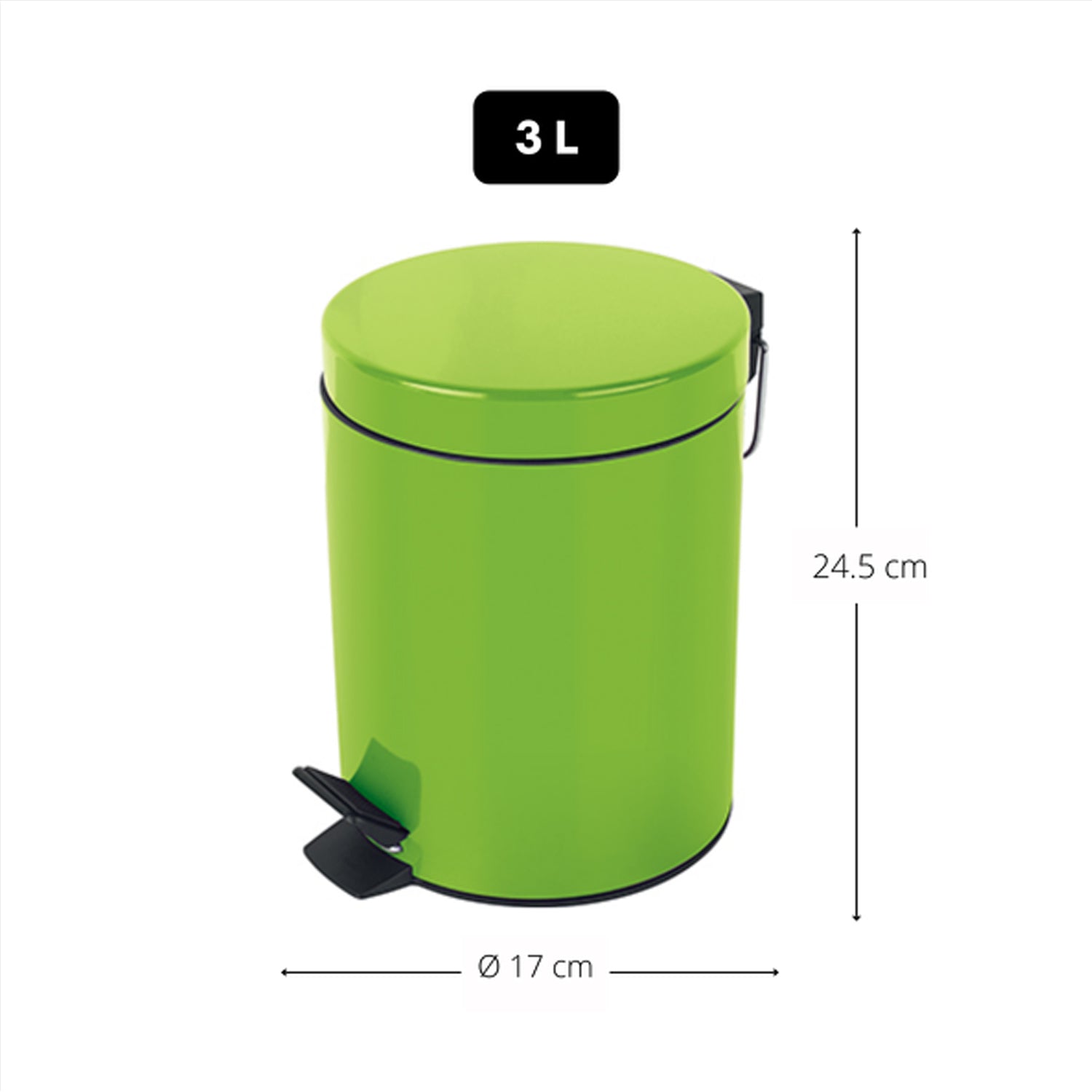 Pattumiera a pedale da 3L in Acciaio modello Sydney - Verde by CeramicStore | Lo specialista del tuo bagno