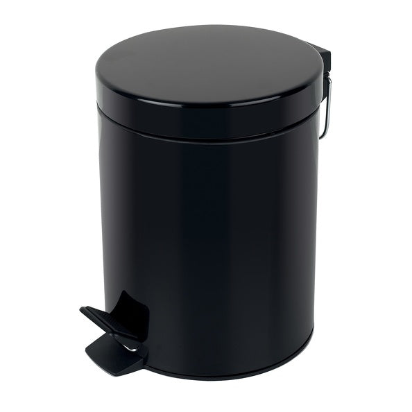 Pattumiera a pedale da 5L in Acciaio modello Sydney - Nero by CeramicStore | Lo specialista del tuo bagno