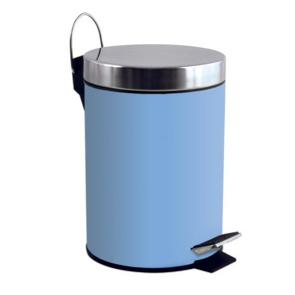 Pattumiera a pedale da 3L in Acciaio Inox - Blu Pastello by CeramicStore | Lo specialista del tuo bagno