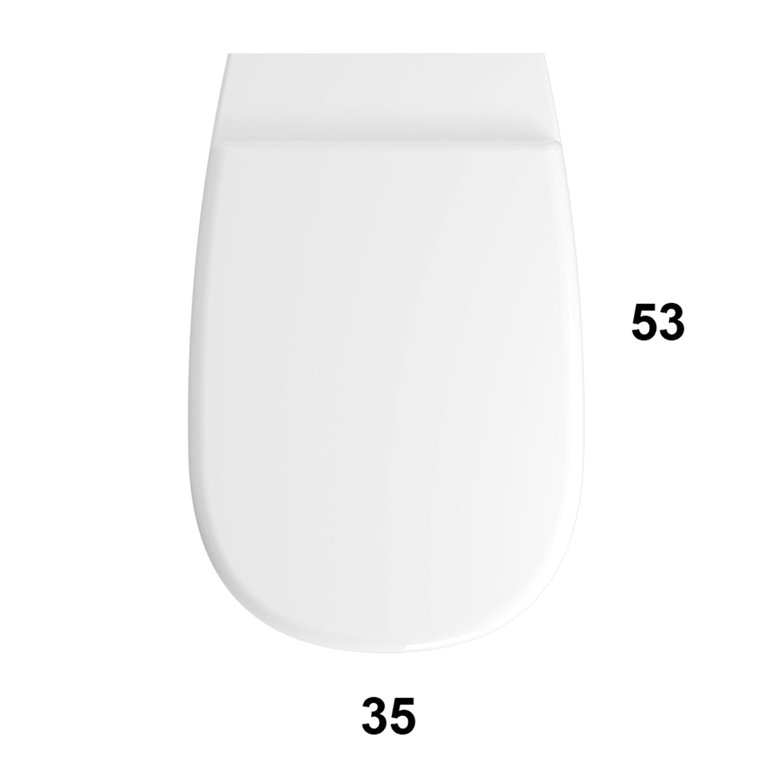 Vaso filo parete senza brida Globo serie Daily 53x35xH43 cm - Bianco Lucido
