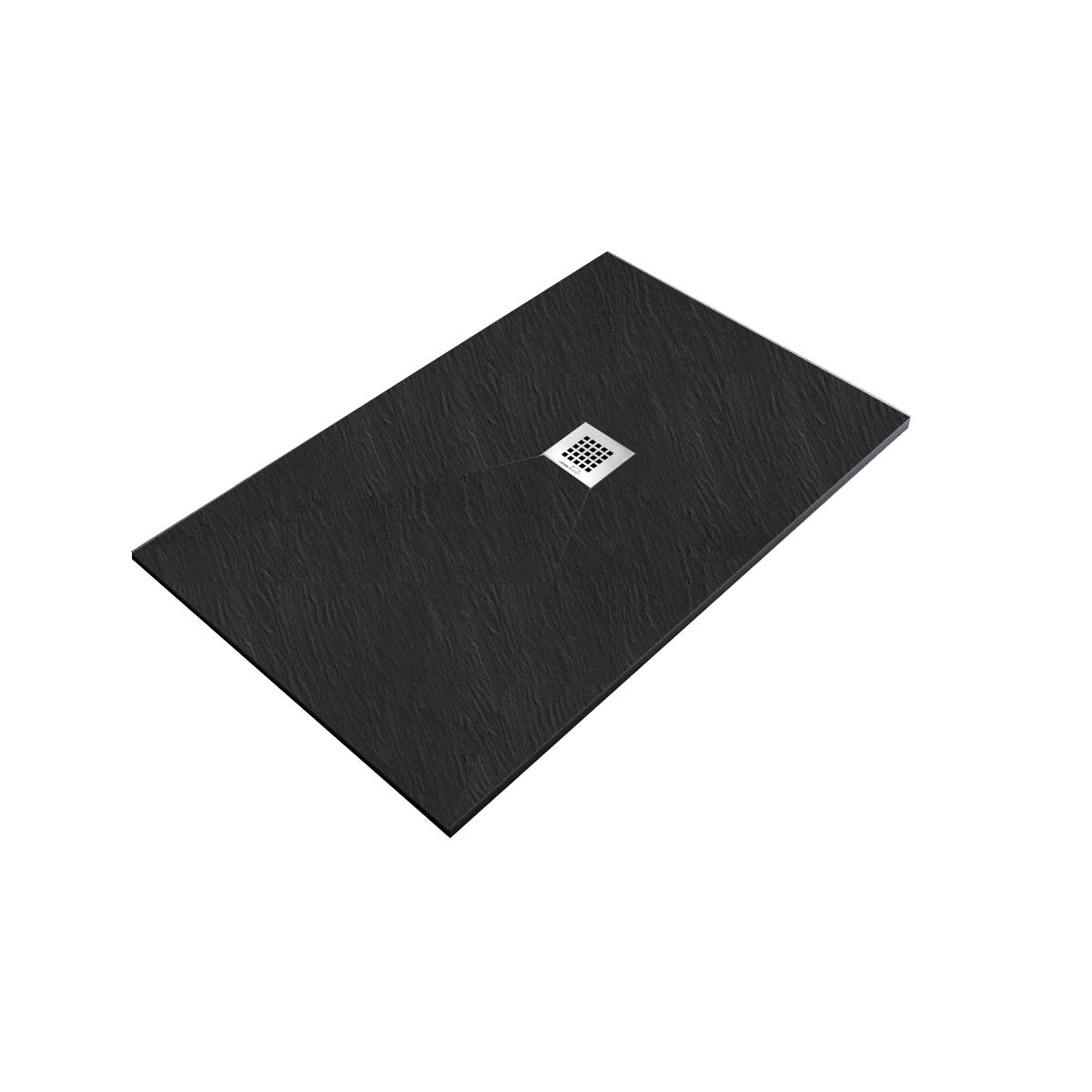 Piatto Doccia filo pavimento 100x100 H 2,5 cm Easy effetto ardesia con Bordo - Antracite by CeramicStore | Lo specialista del tuo bagno