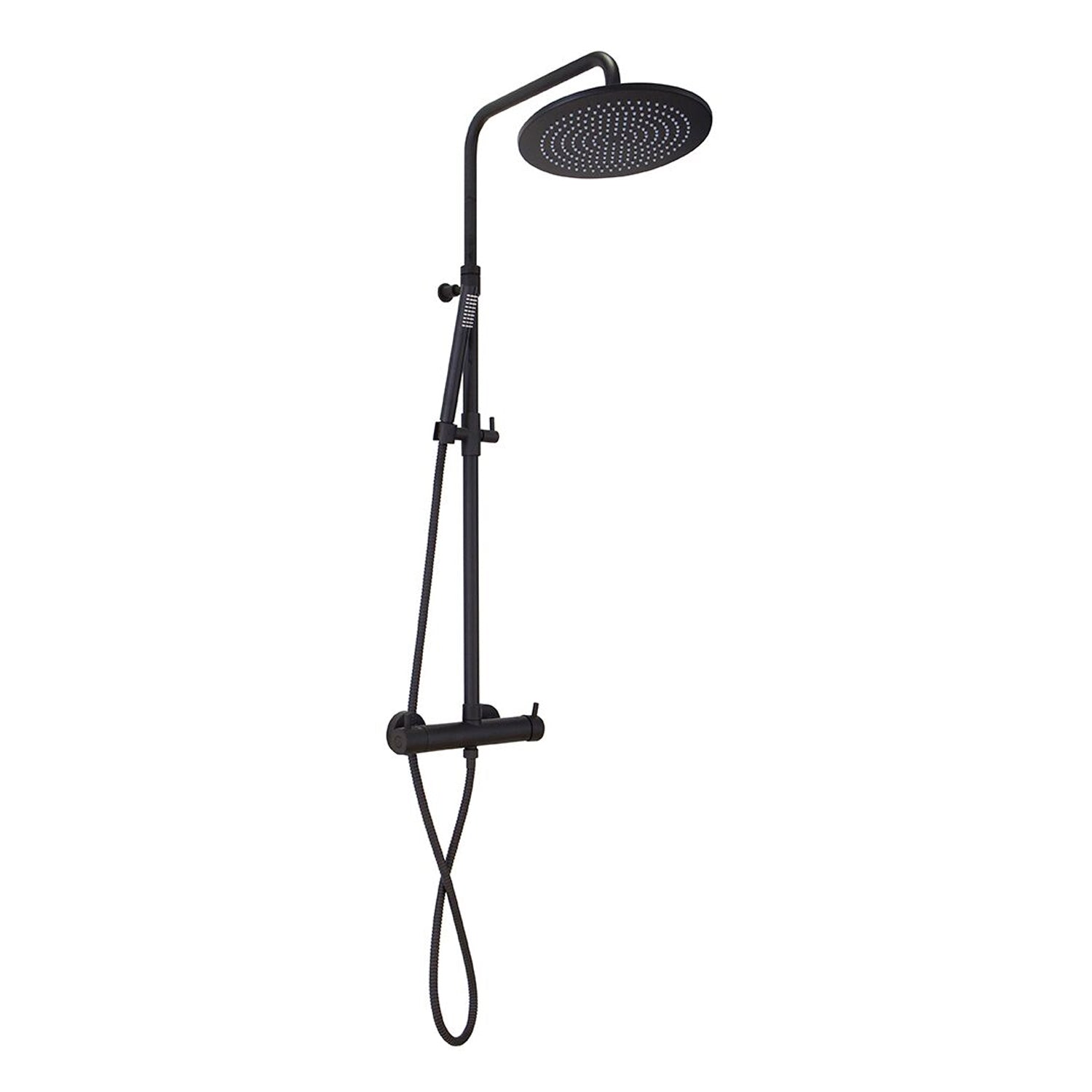Colonna doccia nichel spazzolato orientabile con soffione tondo, doccino e termostatico TM3C by CeramicStore | Lo specialista del tuo bagno