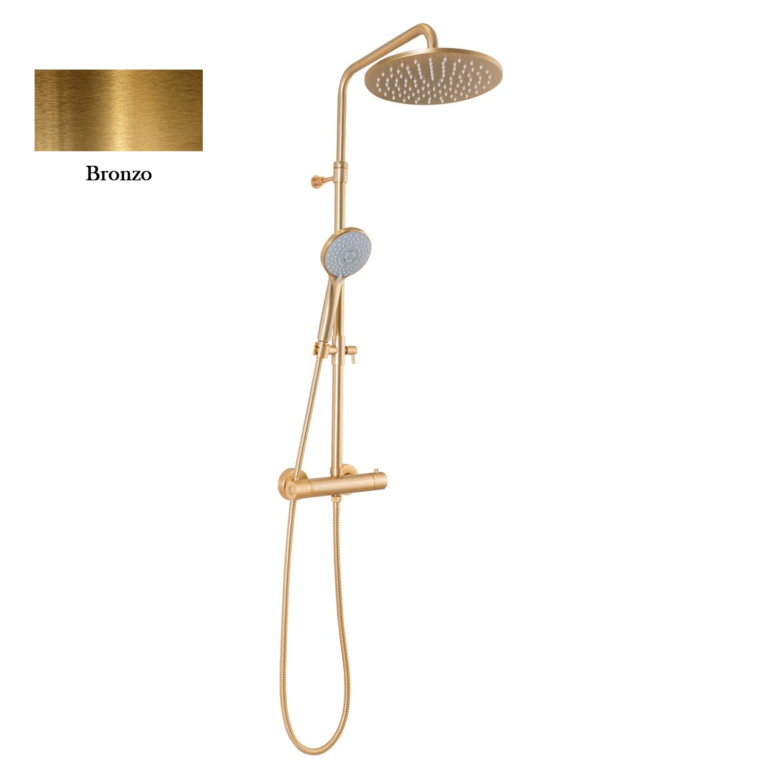 Colonna doccia bronzo orientabile con soffione, doccino e termostatico TM3C by CeramicStore | Lo specialista del tuo bagno