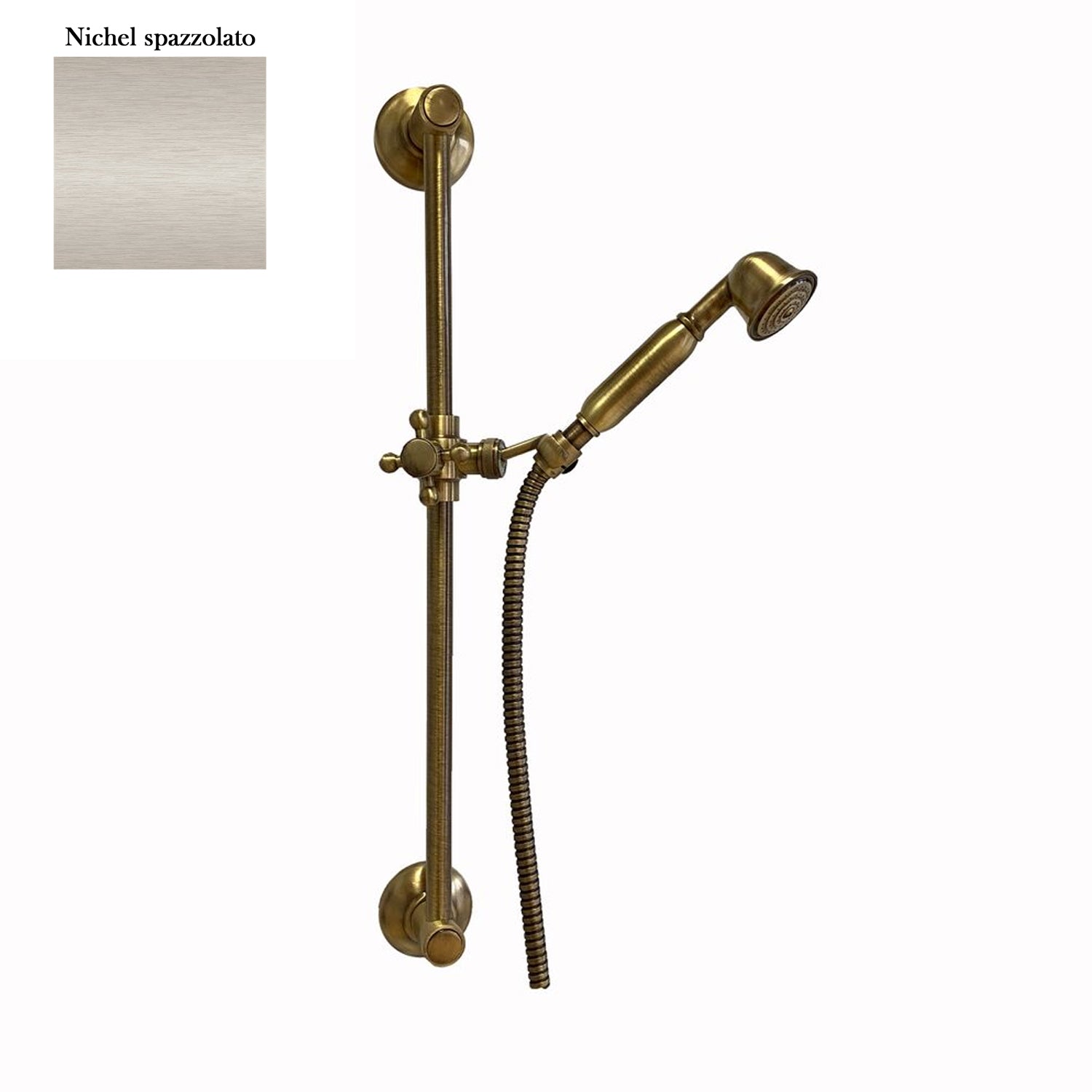 Saliscendi antico nichel 18mm con doccia Violetta con manopola ottone by CeramicStore | Lo specialista del tuo bagno