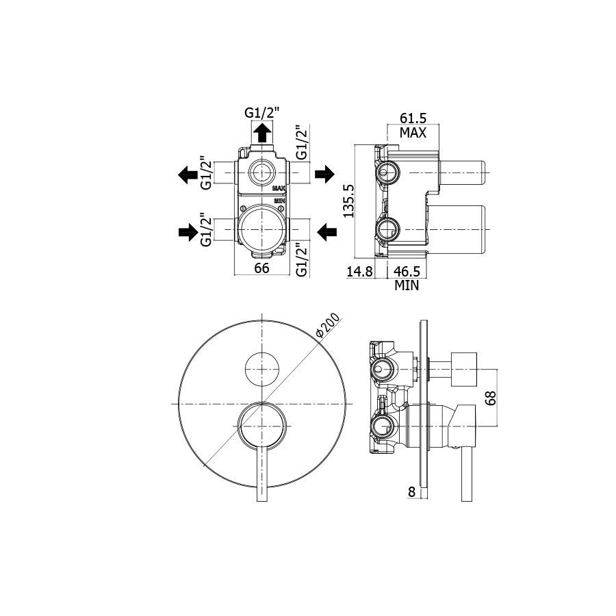 Miscelatore doccia incasso Paffoni Stick con 3 uscite art. SK019CR by CeramicStore | Lo specialista del tuo bagno