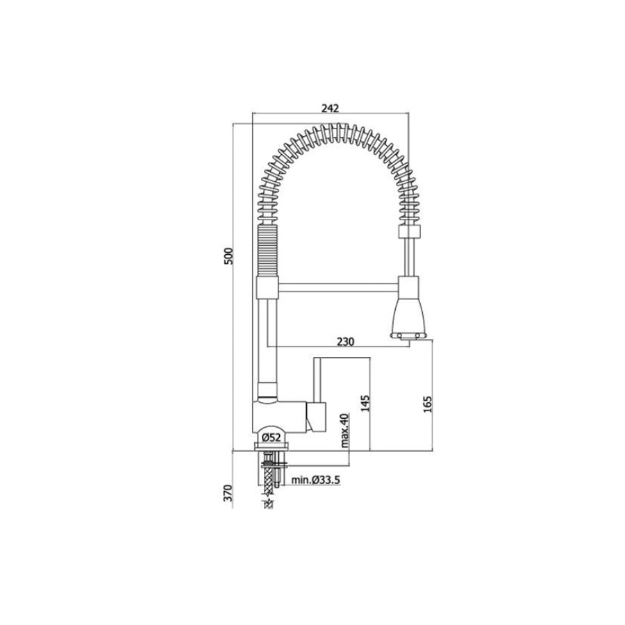Paffoni SK177CR, collezione STICK: miscelatore per lavello cucina professional con doccetta bombata by CeramicStore | Lo specialista del tuo bagno