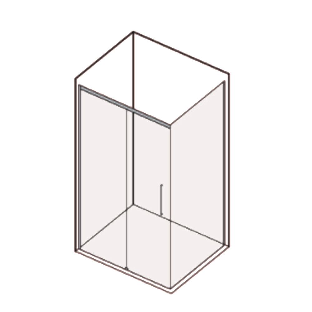 Box doccia rettangolare con apertura scorrevole verso sinistra cm 120x80 modello Lauren Carbon in cristallo temperato mm 8 e profili di colore nero by CeramicStore | Lo specialista del tuo bagno