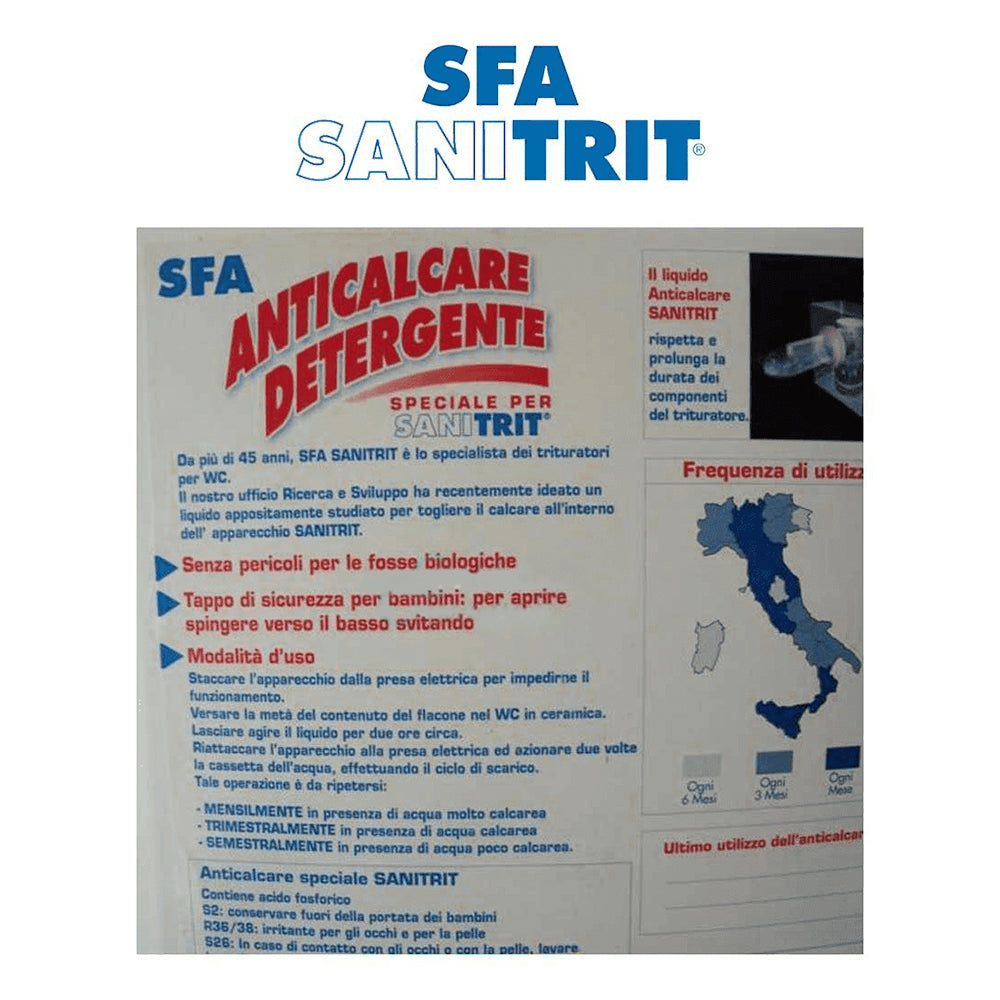Liquido anticalcare Sanitrit per pulizia trituratori tanica da 5 l by CeramicStore | Lo specialista del tuo bagno