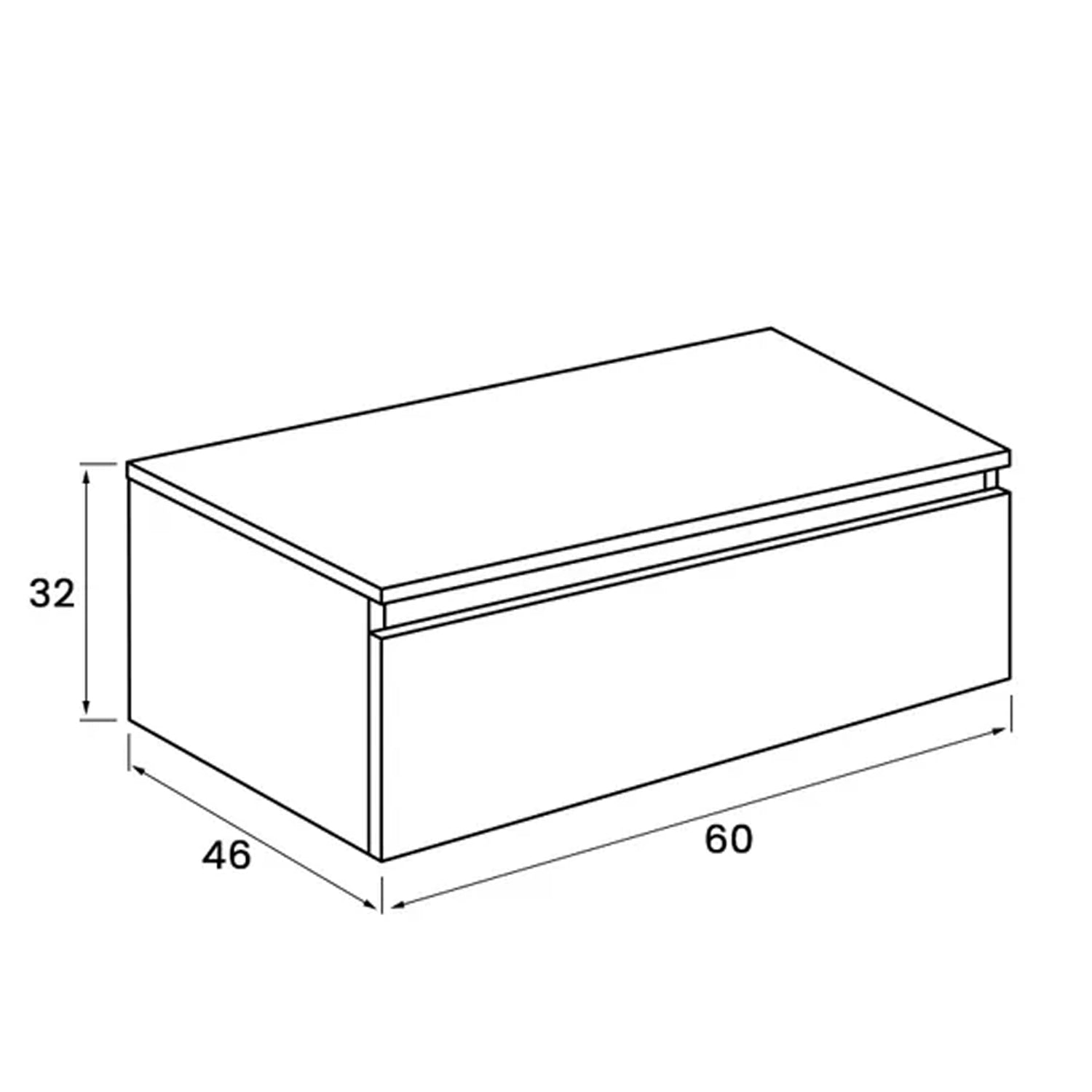 Cassettone Sospeso 60 cm in MDF bianco opaco con chiusura Soft-Close Cubi&Co Linea Destiny by CeramicStore | Lo specialista del tuo bagno