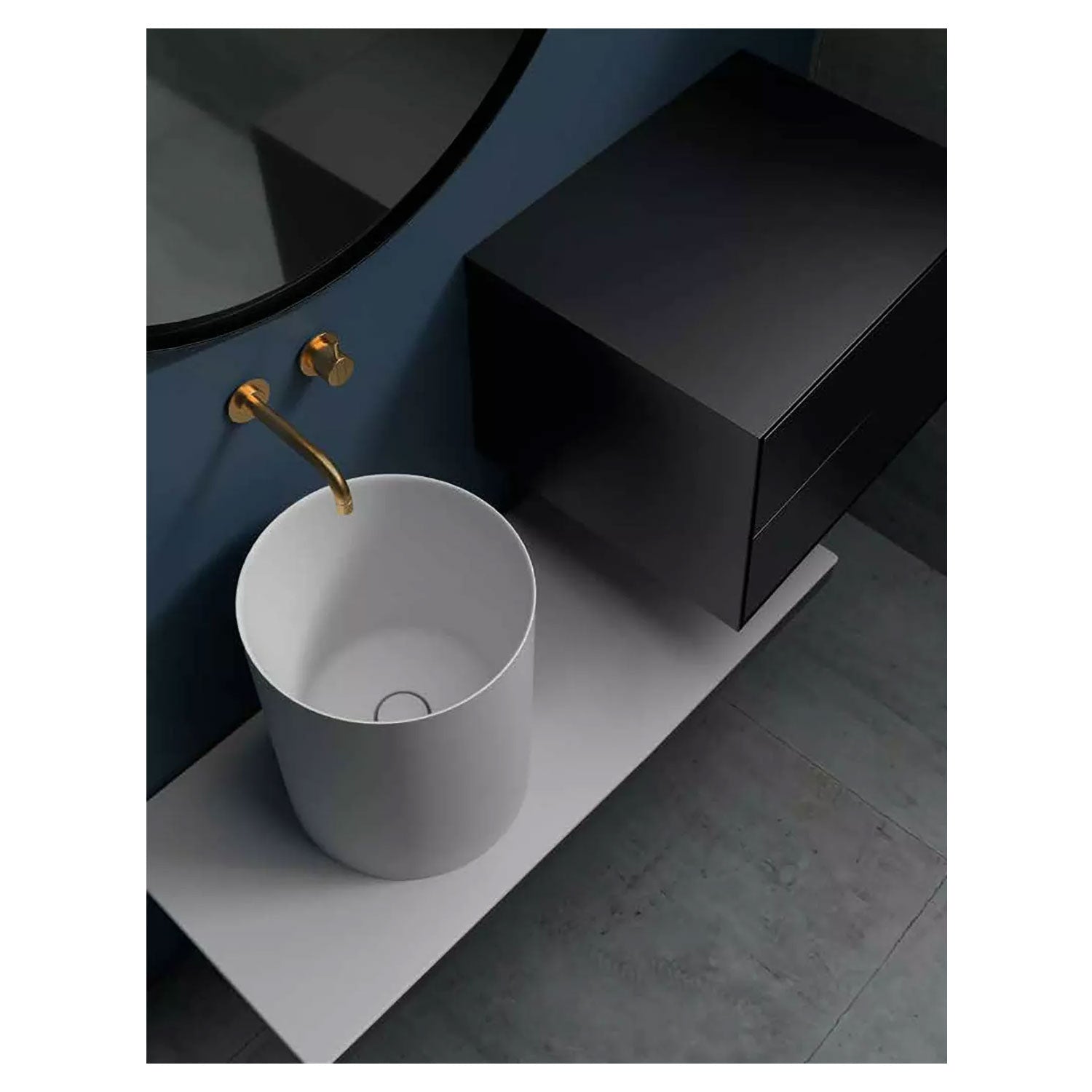 Lavandino da appoggio/sospeso cm à¸37x46h serie Core di Ceramica Galassia - Bianco lucido