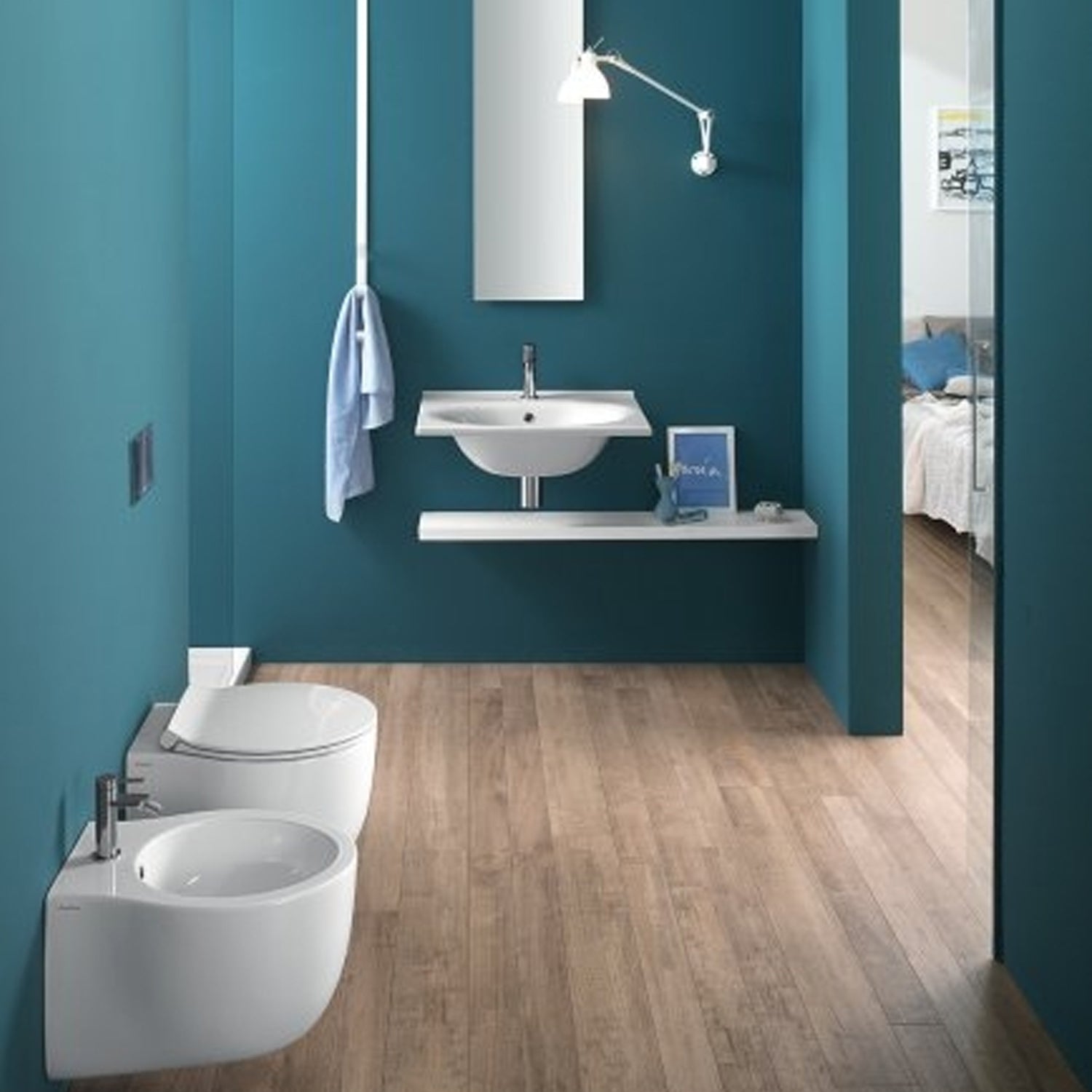 Sanitari sospesi da 50 cm collezione Le Fiabe di Hatria con sedile soft close