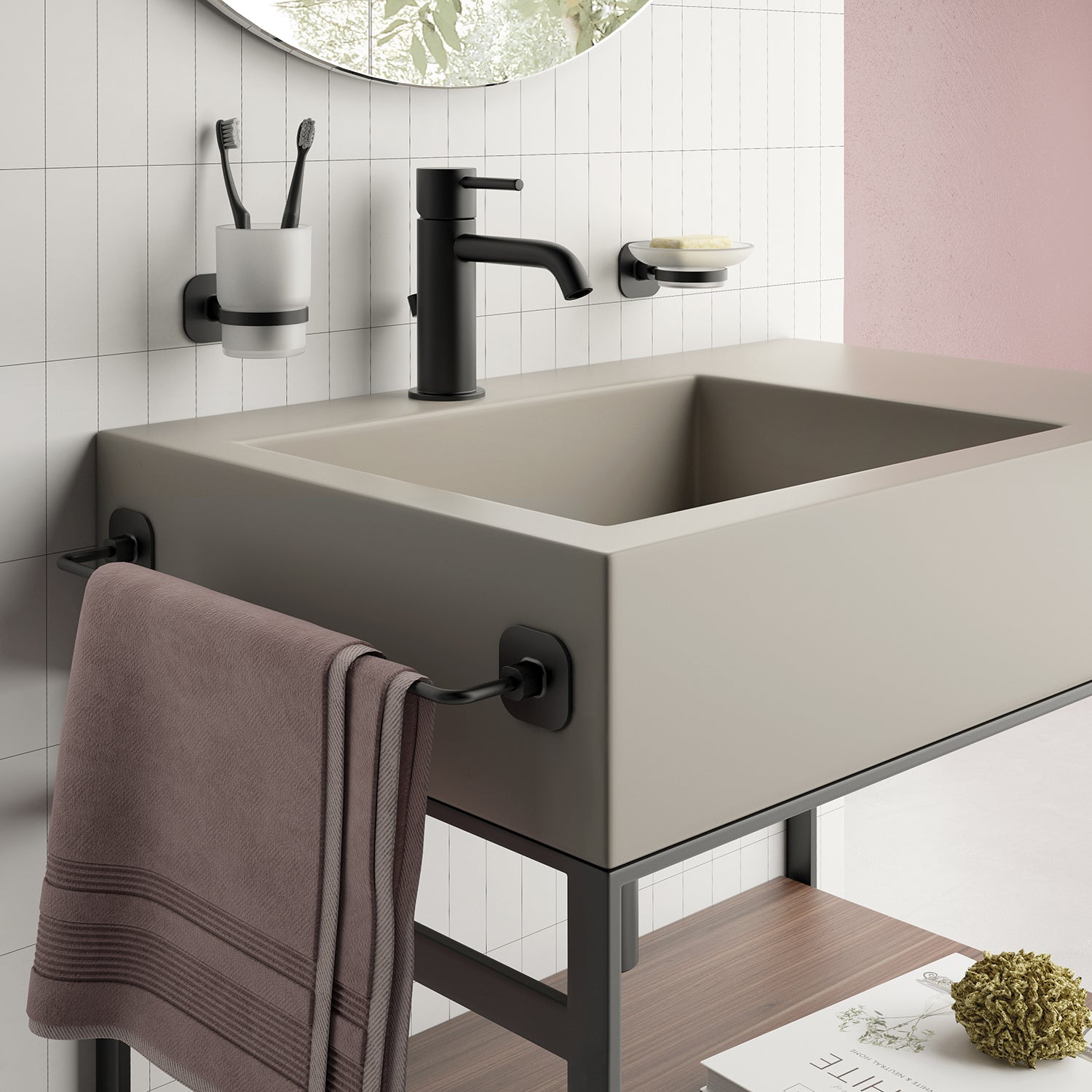 Portasapone in acciaio inox e cromall Teide di Gedy - Nero Matt by CeramicStore | Lo specialista del tuo bagno