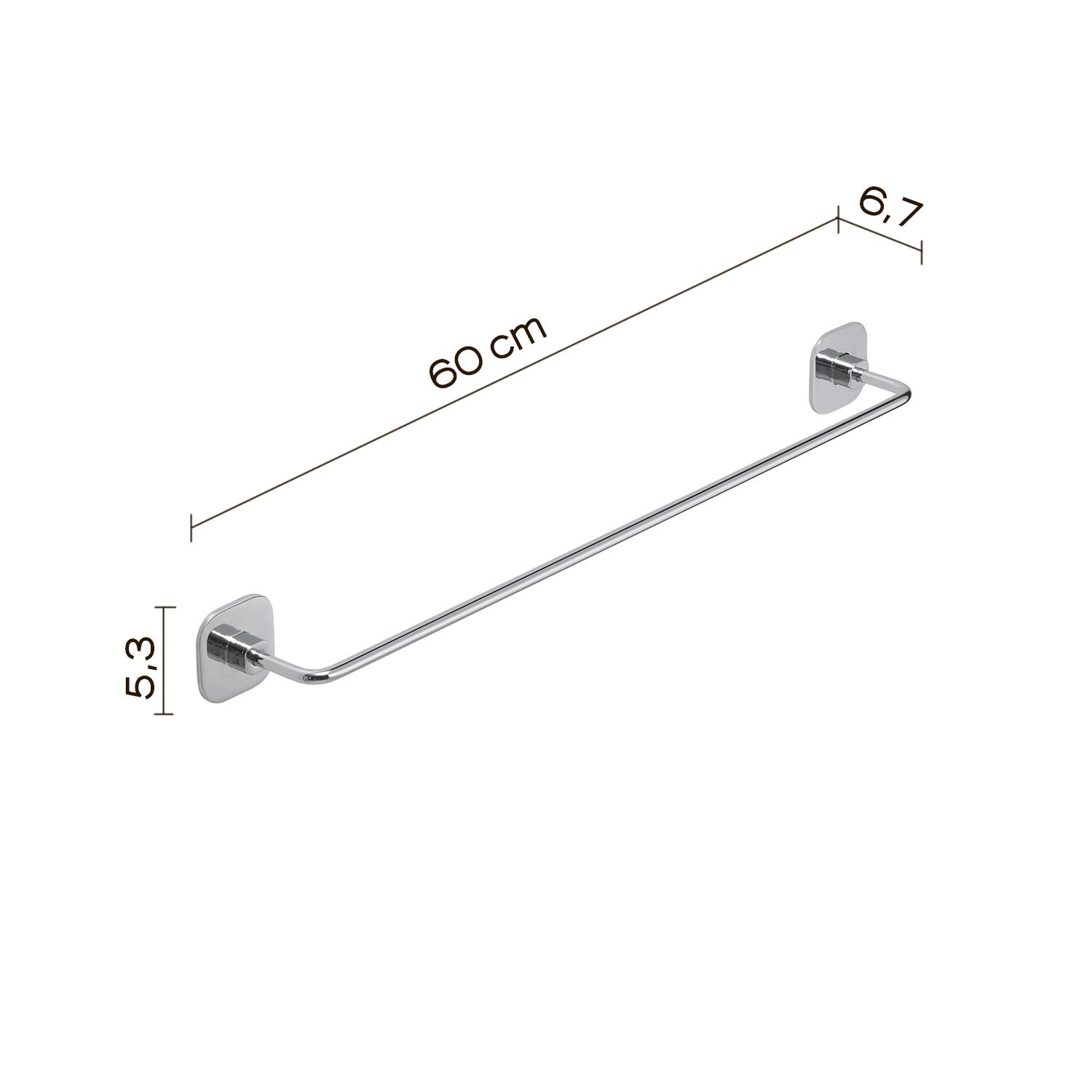 Porta asciugamani 60 cm in acciaio inox e cromall Teide di Gedy - Cromato by CeramicStore | Lo specialista del tuo bagno