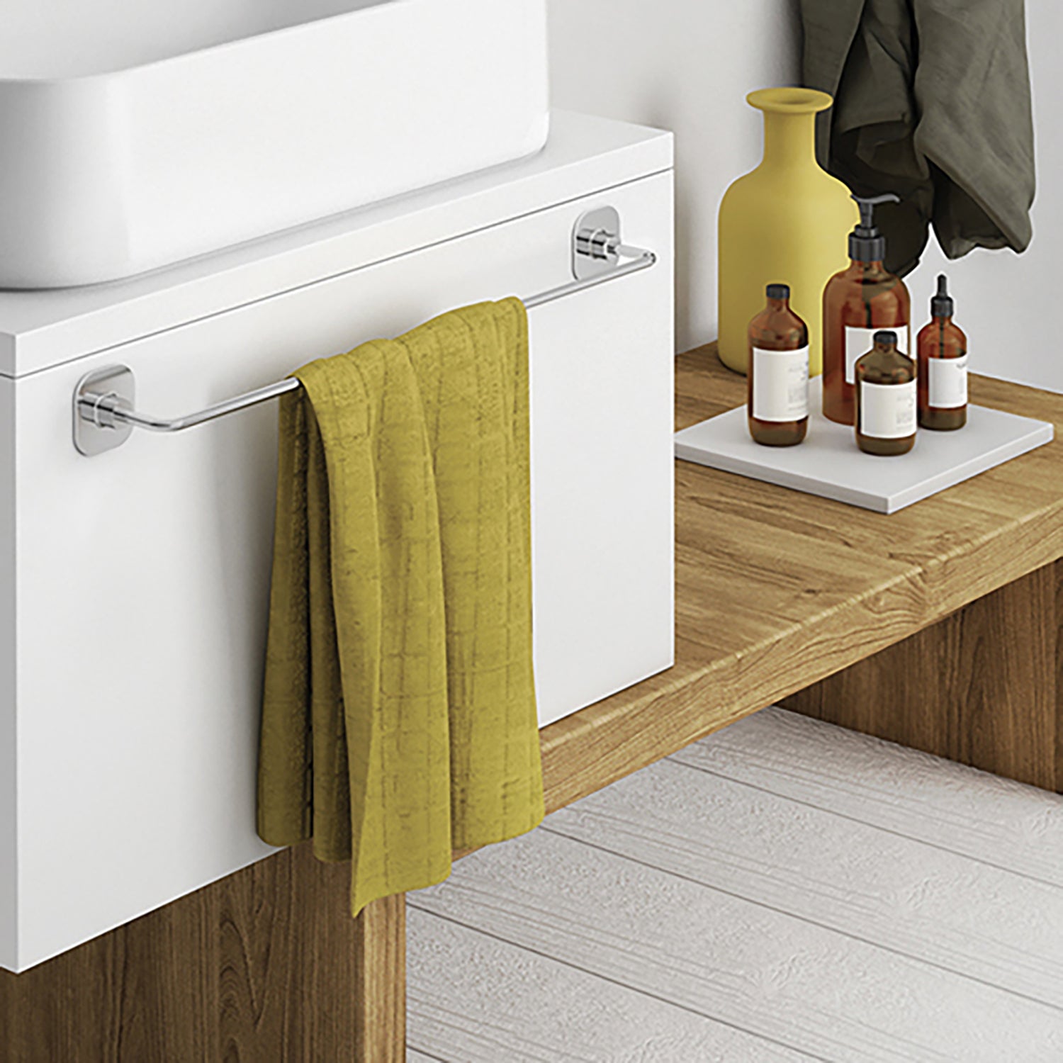 Porta asciugamani 60 cm in acciaio inox e cromall Teide di Gedy - Cromato by CeramicStore | Lo specialista del tuo bagno