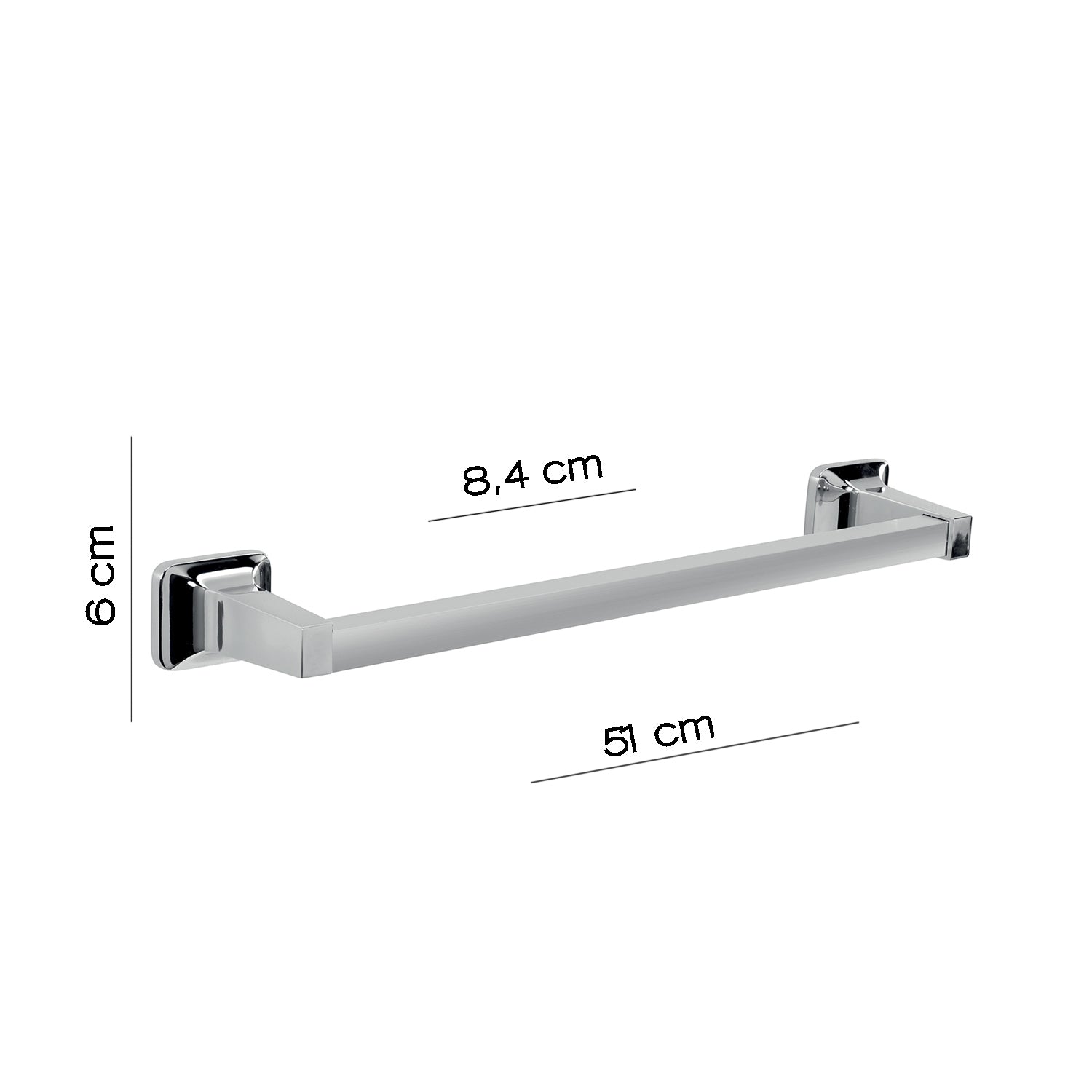 Porta asciugamani 45 cm in alluminio anodizzato di Gedy serie K2 - Cromato by CeramicStore | Lo specialista del tuo bagno