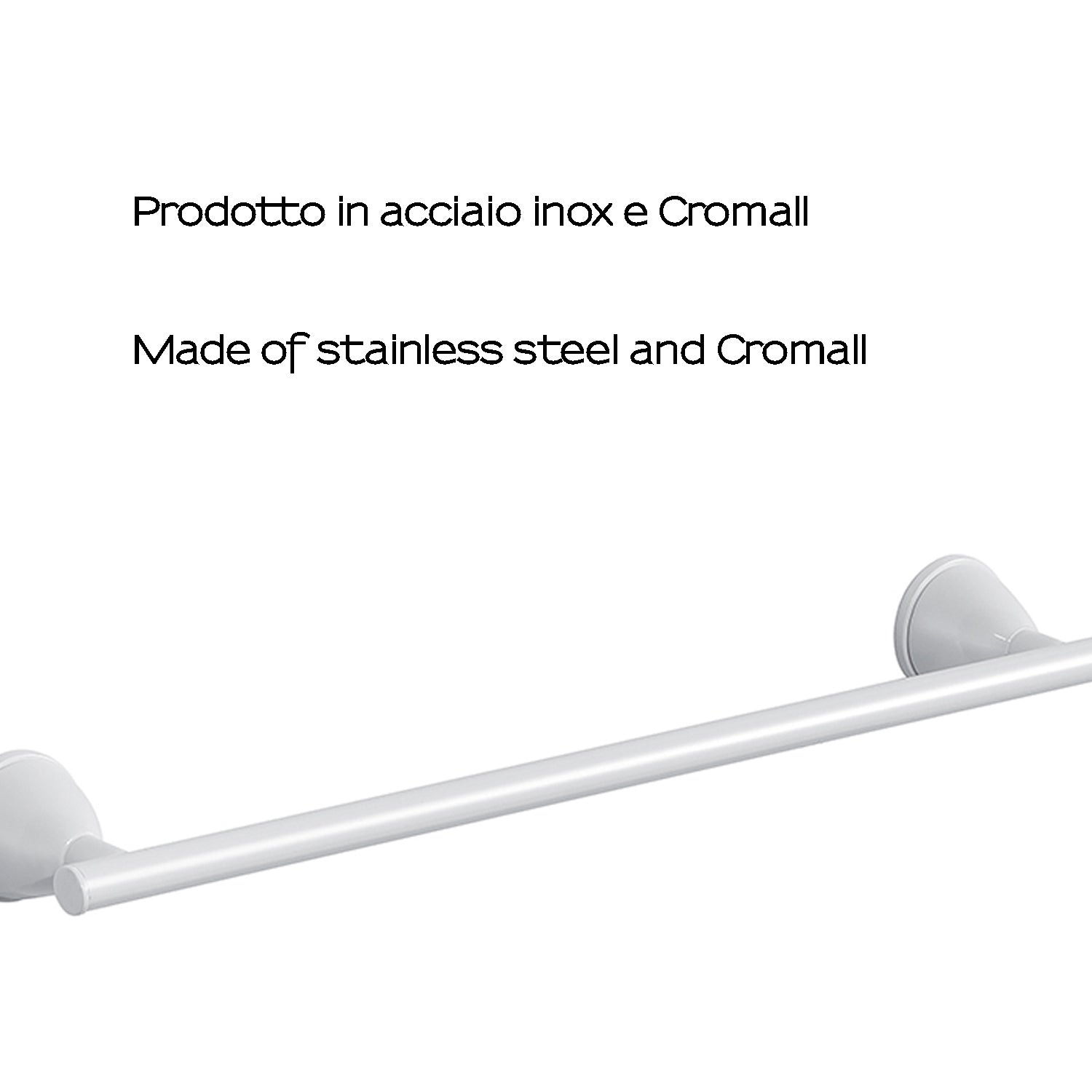 Porta asciugamani 35 cm in Acciaio Inox Genziana di Gedy - Bianco by CeramicStore | Lo specialista del tuo bagno