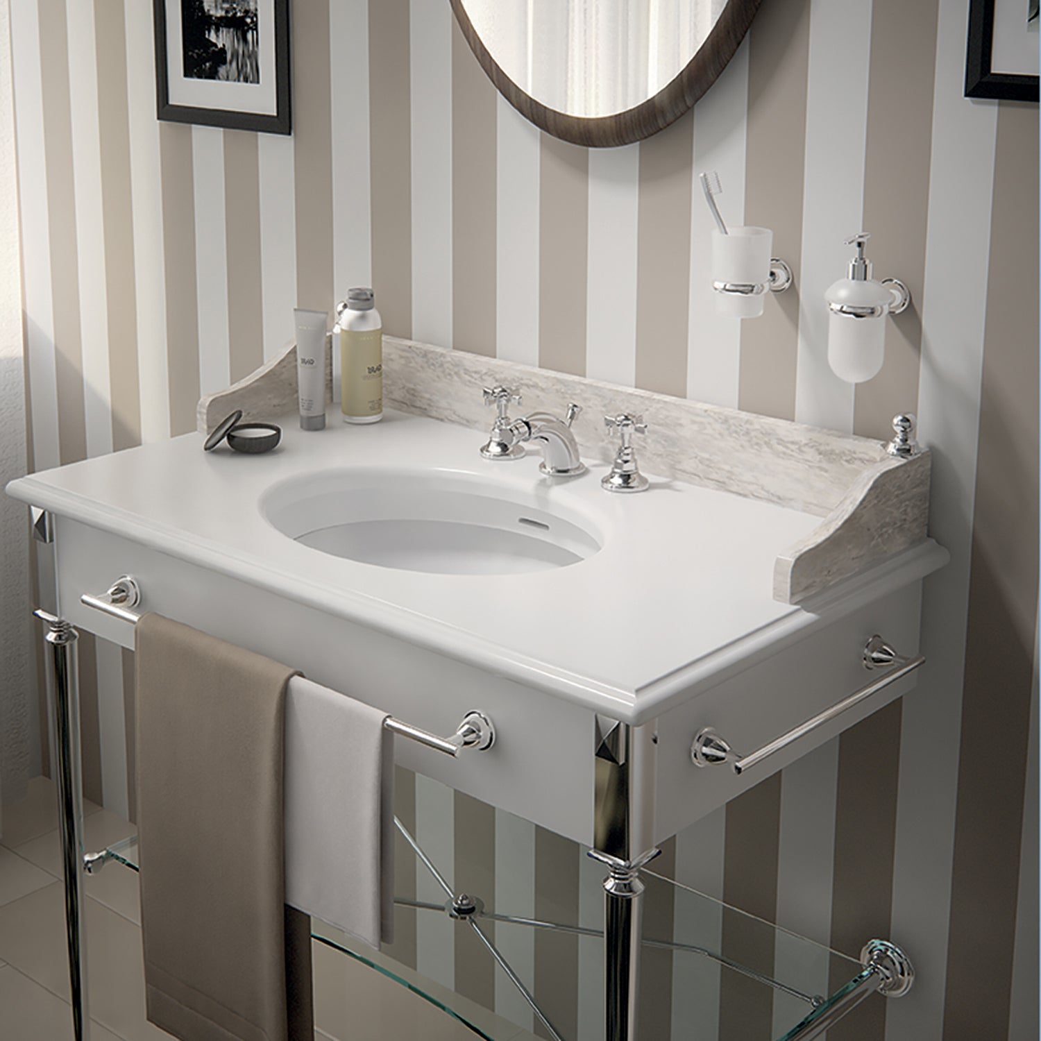 Porta asciugamani 60 cm in Acciaio Inox Genziana di Gedy - Cromato by CeramicStore | Lo specialista del tuo bagno