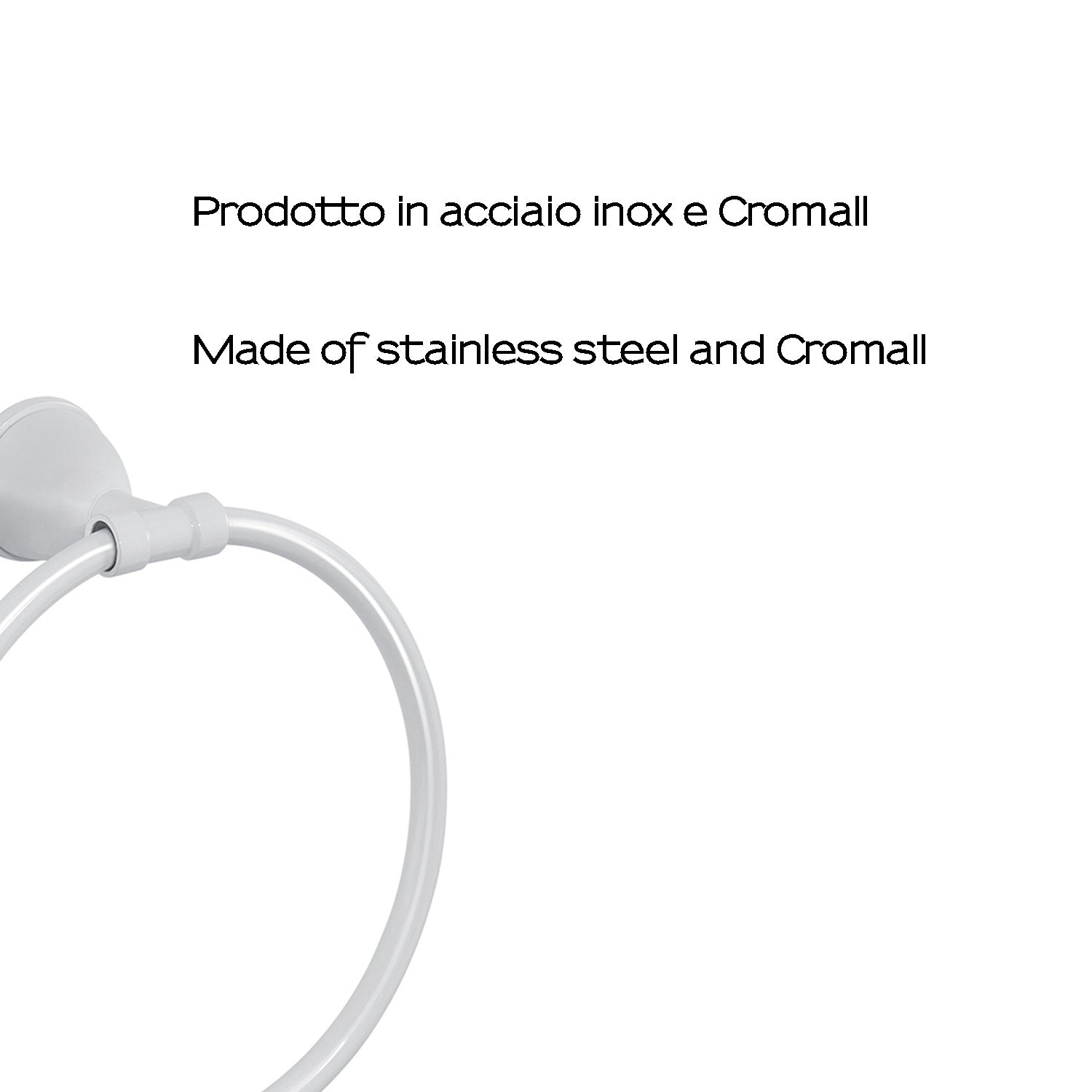 Porta asciugamani ad anello in Acciaio Inox Genziana di Gedy - Bianco by CeramicStore | Lo specialista del tuo bagno