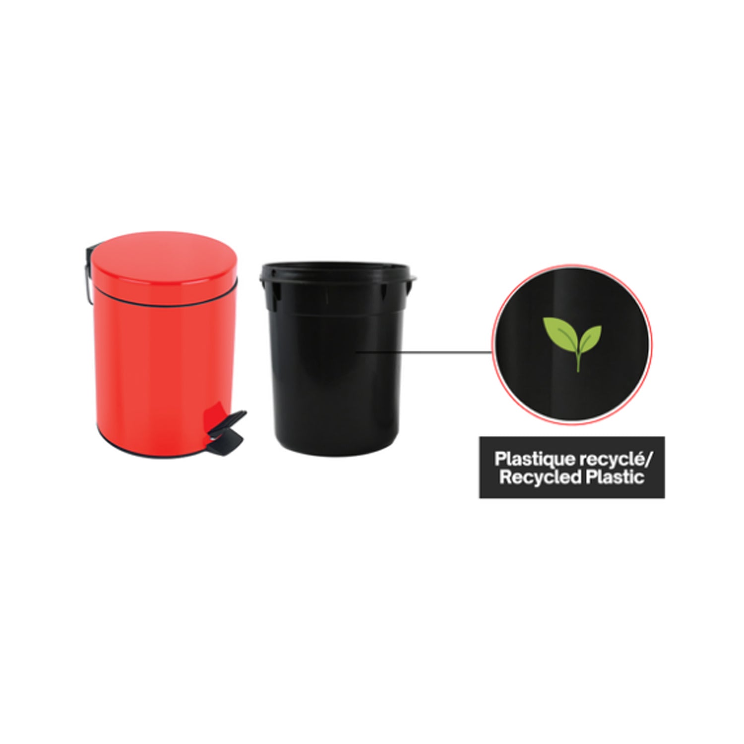 Pattumiera a pedale da 5L in Acciaio modello Sydney - Rosso by CeramicStore | Lo specialista del tuo bagno