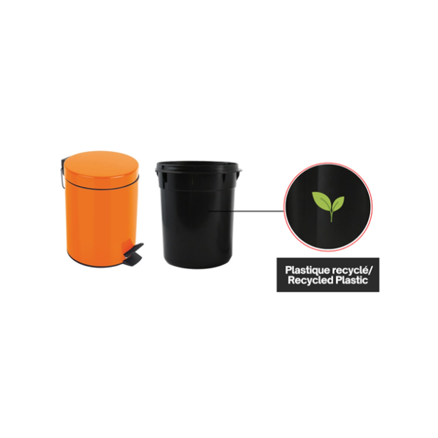 Pattumiera a pedale da 5L in Acciaio modello Sydney - Arancione by CeramicStore | Lo specialista del tuo bagno