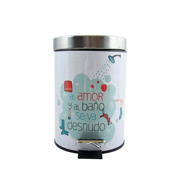 Pattumiera a pedale in Acciaio Inox da 3L modello Decors Bath & Love - Multicolore by CeramicStore | Lo specialista del tuo bagno
