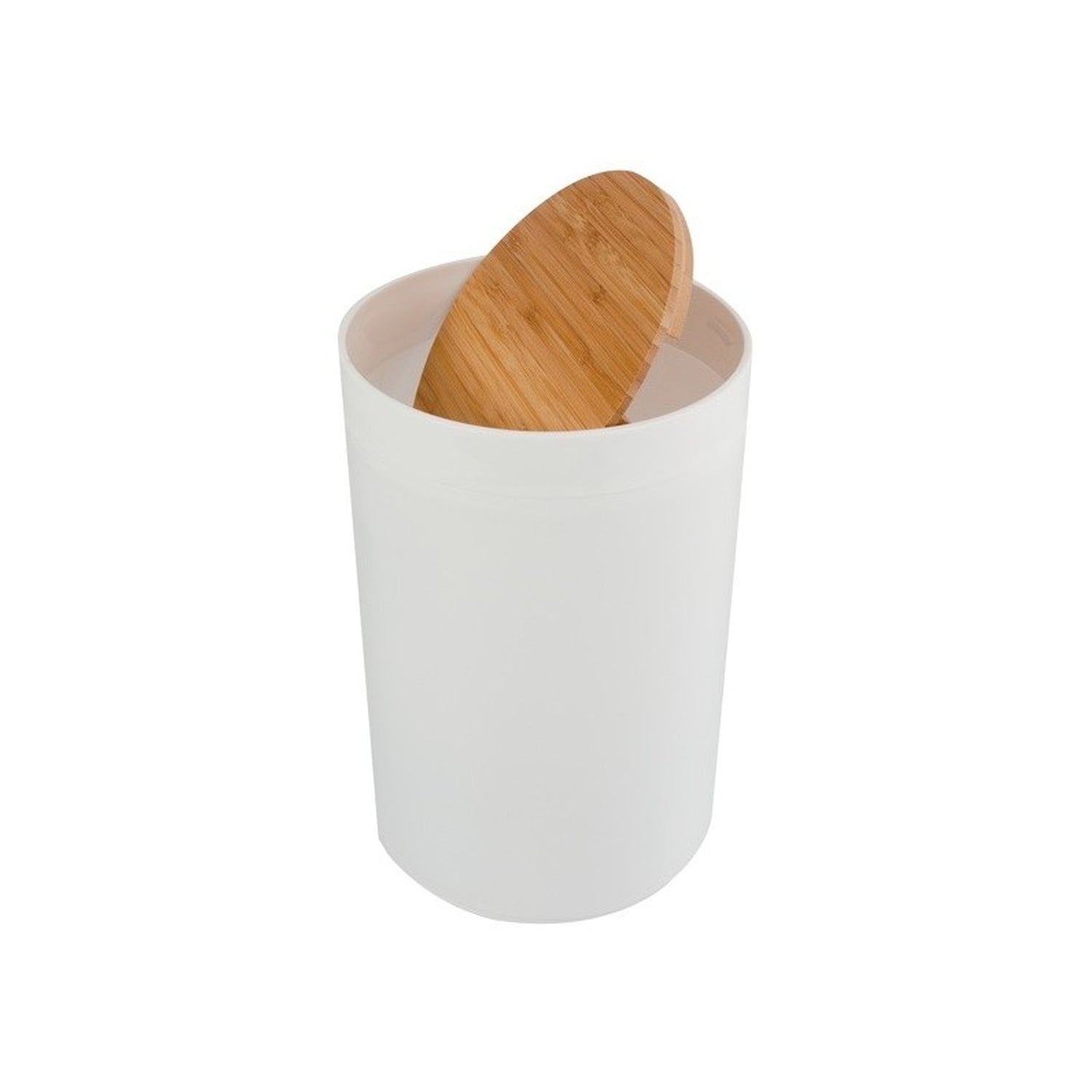 Pattumiera in polipropilene e bamb๠da 5L modello Oslo - Bianco by CeramicStore | Lo specialista del tuo bagno
