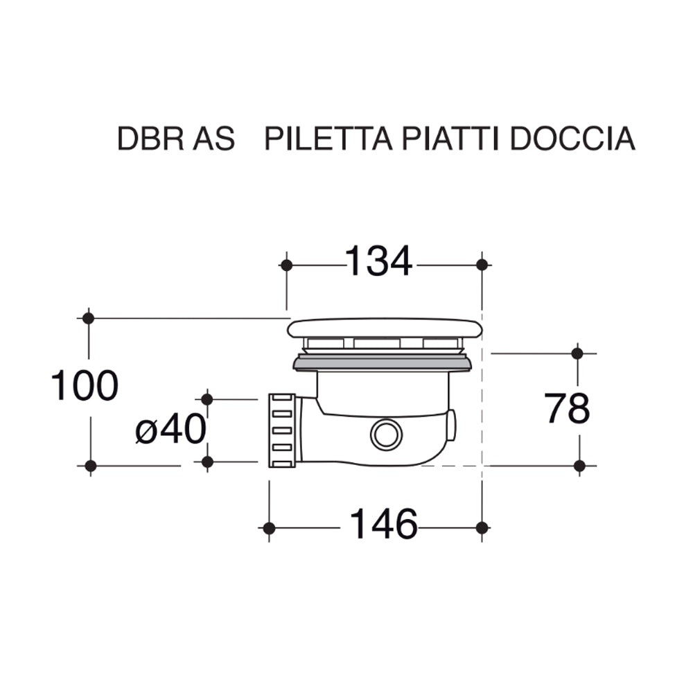 Piletta di scarico Sifonata con copertura in ceramica per piatti doccia Althea by CeramicStore | Lo specialista del tuo bagno
