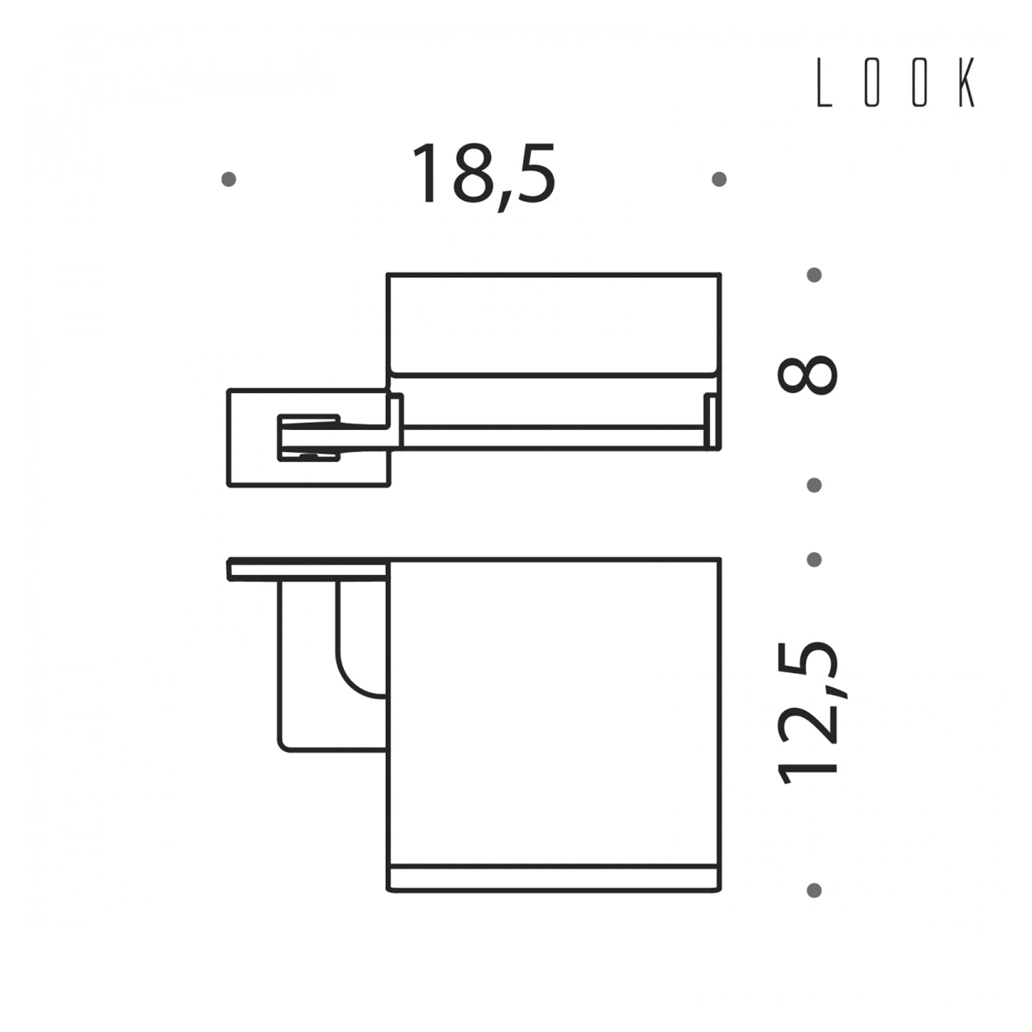 Porta rotolo coperto in ottone collezione Look di Colombo Design