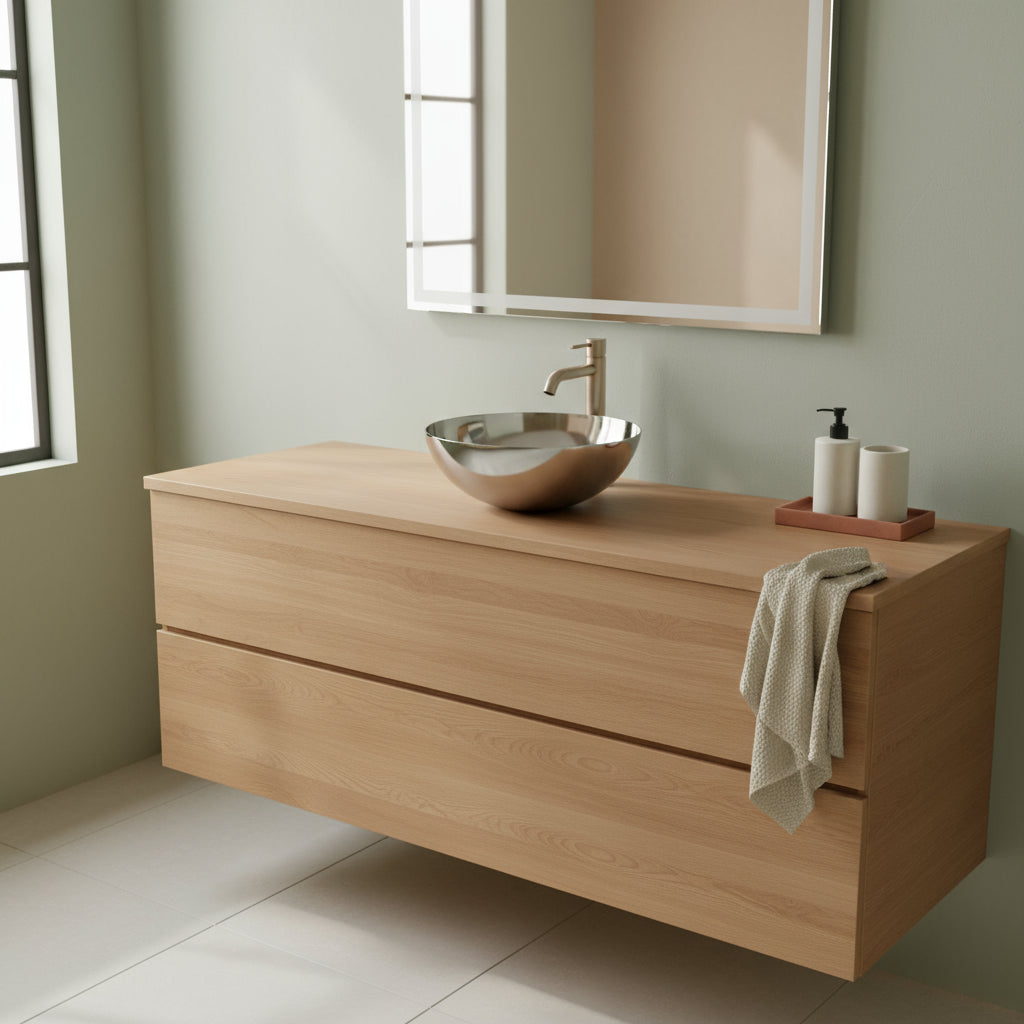 Lavabo vasca tonda da appoggio di Lineabeta in acciaio inox lucido senza piletta diam. cm 29x13h