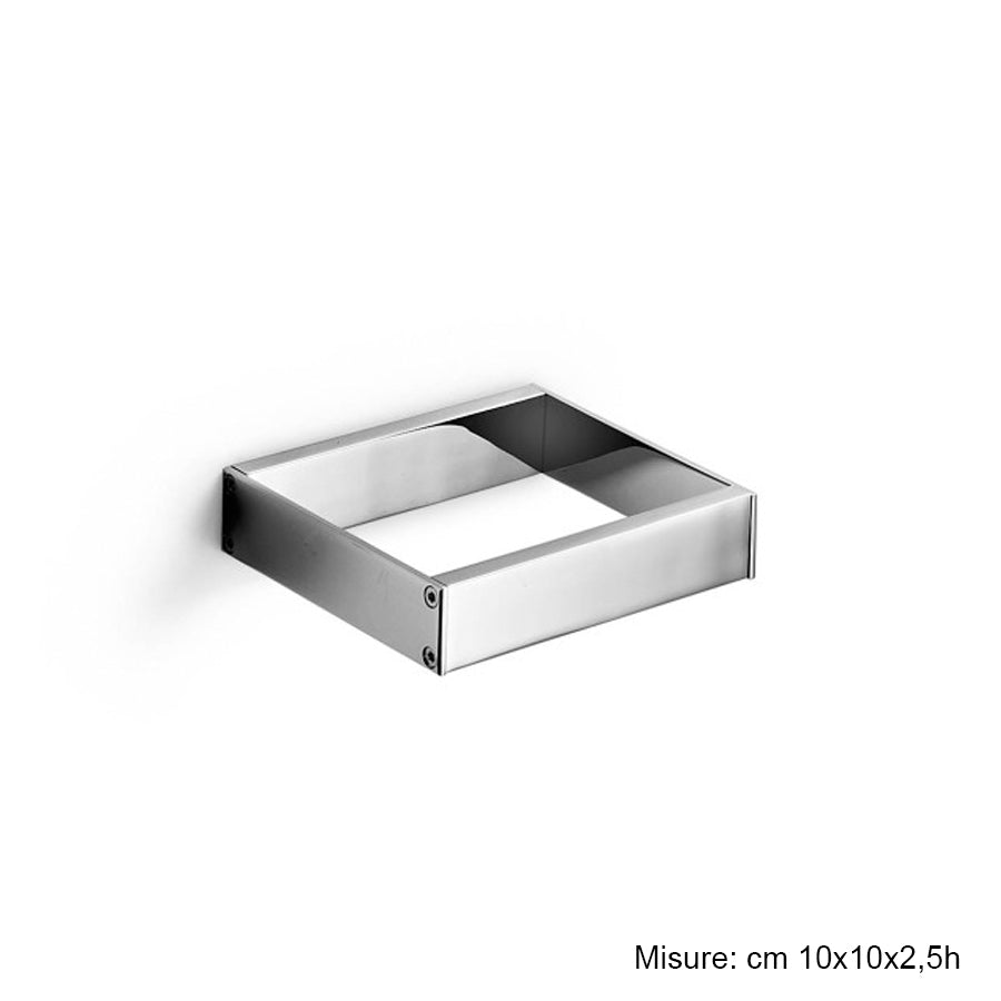 Supporto per accessori bagno in ottone cromato di Lineabeta serie Skuara da 100 mm by CeramicStore | Lo specialista del tuo bagno