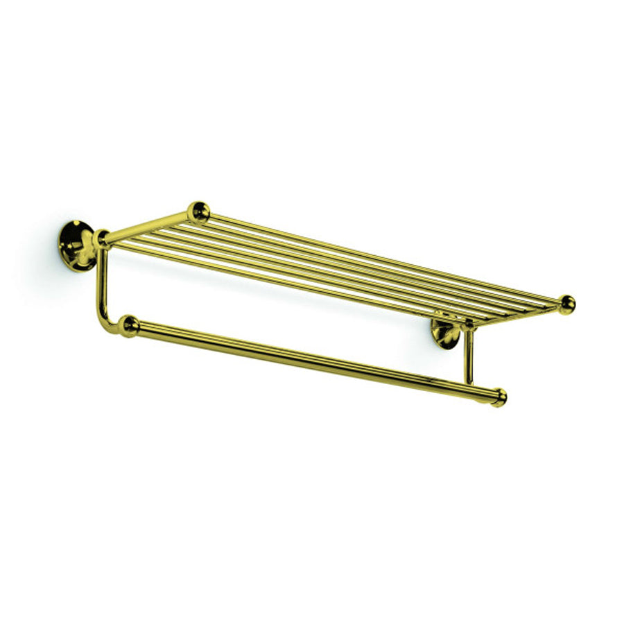 Griglia porta asciugamani Venessia di Lineabeta con 7 barre per appendere, in ottone oro by CeramicStore | Lo specialista del tuo bagno