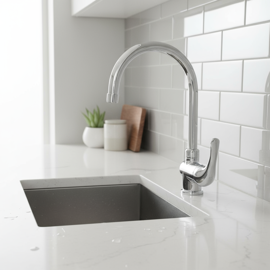 Paffoni Apollo Wasserhahn Spülbecken schwenkbarer Auslauf verchromtes Messing