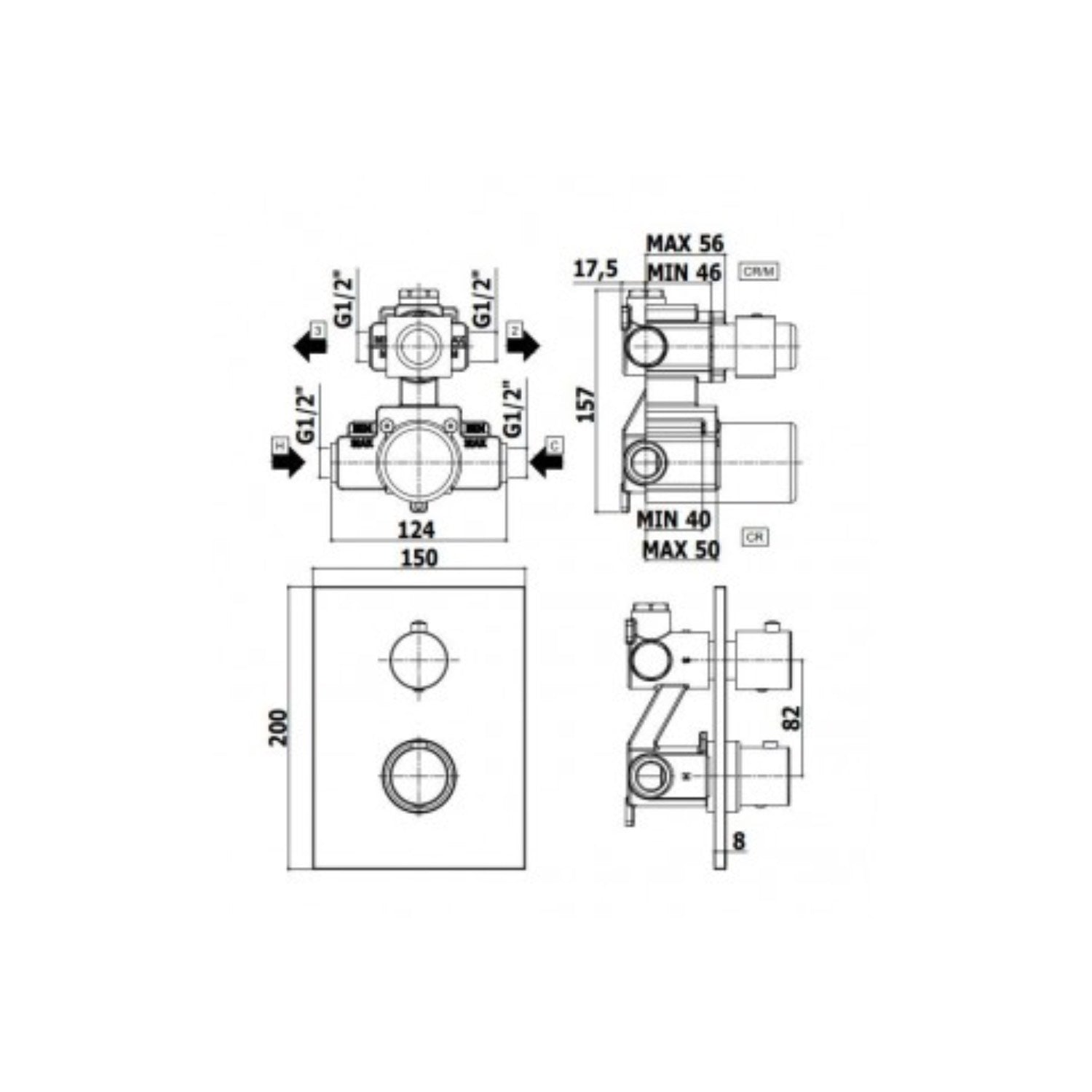 Miscelatore termostatico incasso doccia codice LIQ518ST/M 2 uscite colore acciaio spazzolato Paffoni by CeramicStore | Lo specialista del tuo bagno