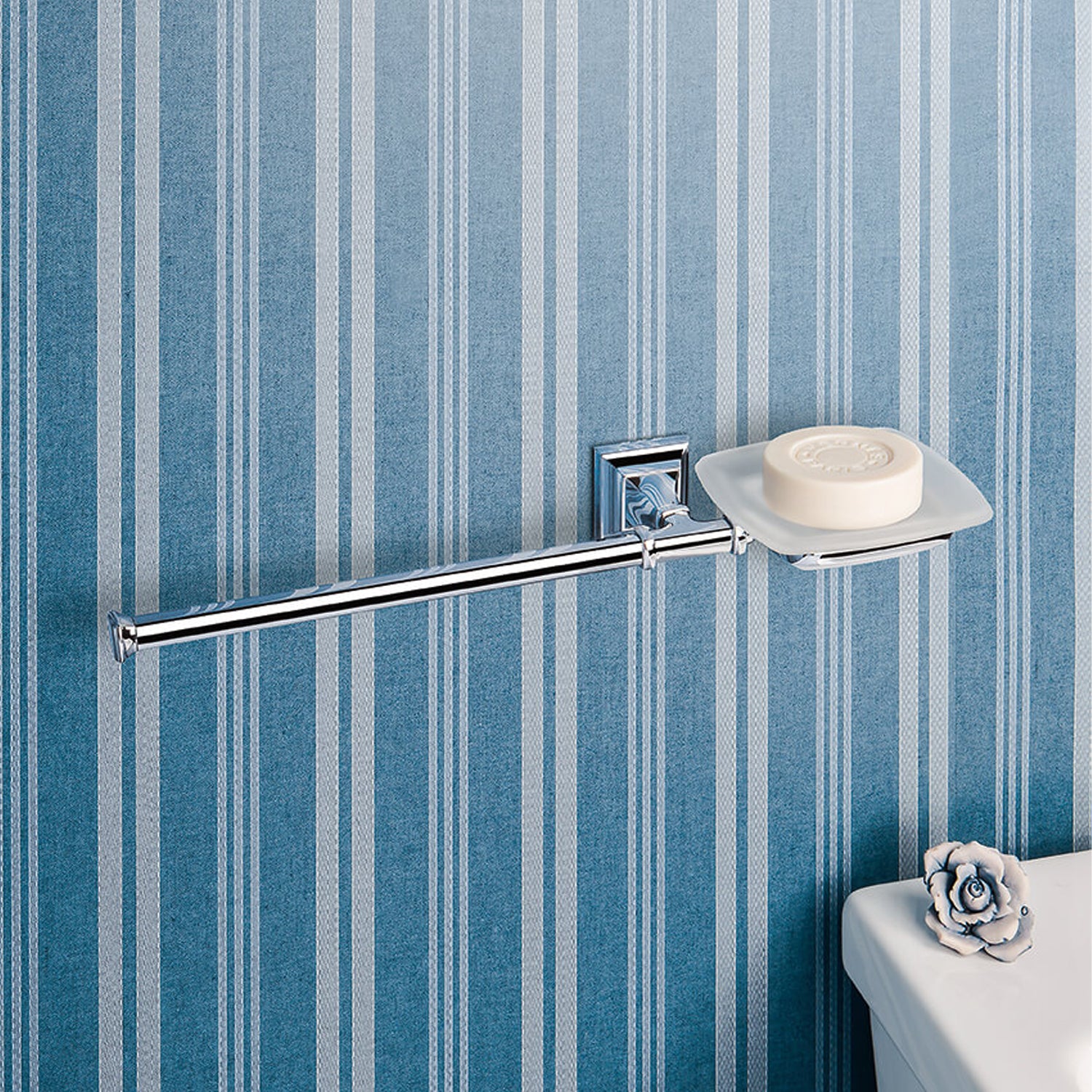 Porta sapone con porta salvietta bidet destro in ottone e vetro Portofino di Colombo Design by CeramicStore | Lo specialista del tuo bagno