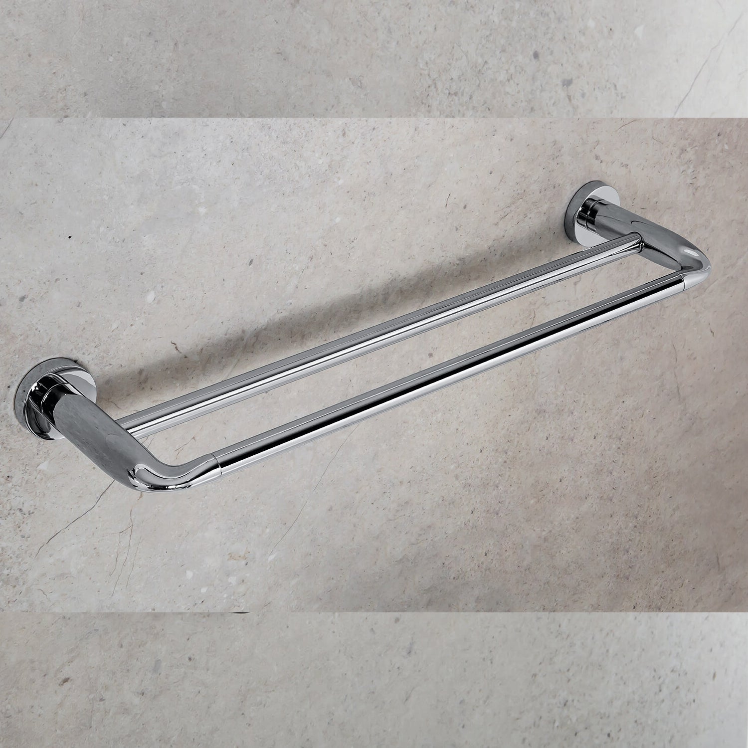 Porta salviette doppio in ottone cromato Colombo Design collezione Basic Con fissaggio a tassello by CeramicStore | Lo specialista del tuo bagno