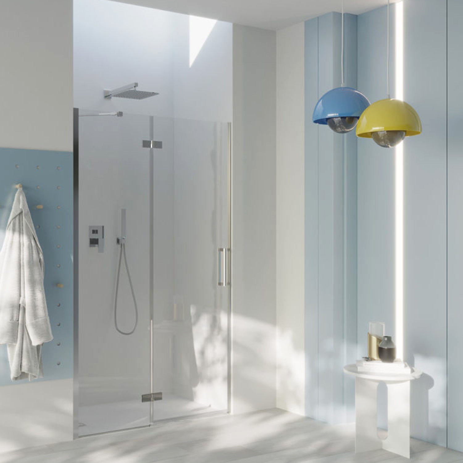 Porta doccia battente versione sinistra cm 100 modello Atlas in cristallo temperato mm 8 by CeramicStore | Lo specialista del tuo bagno