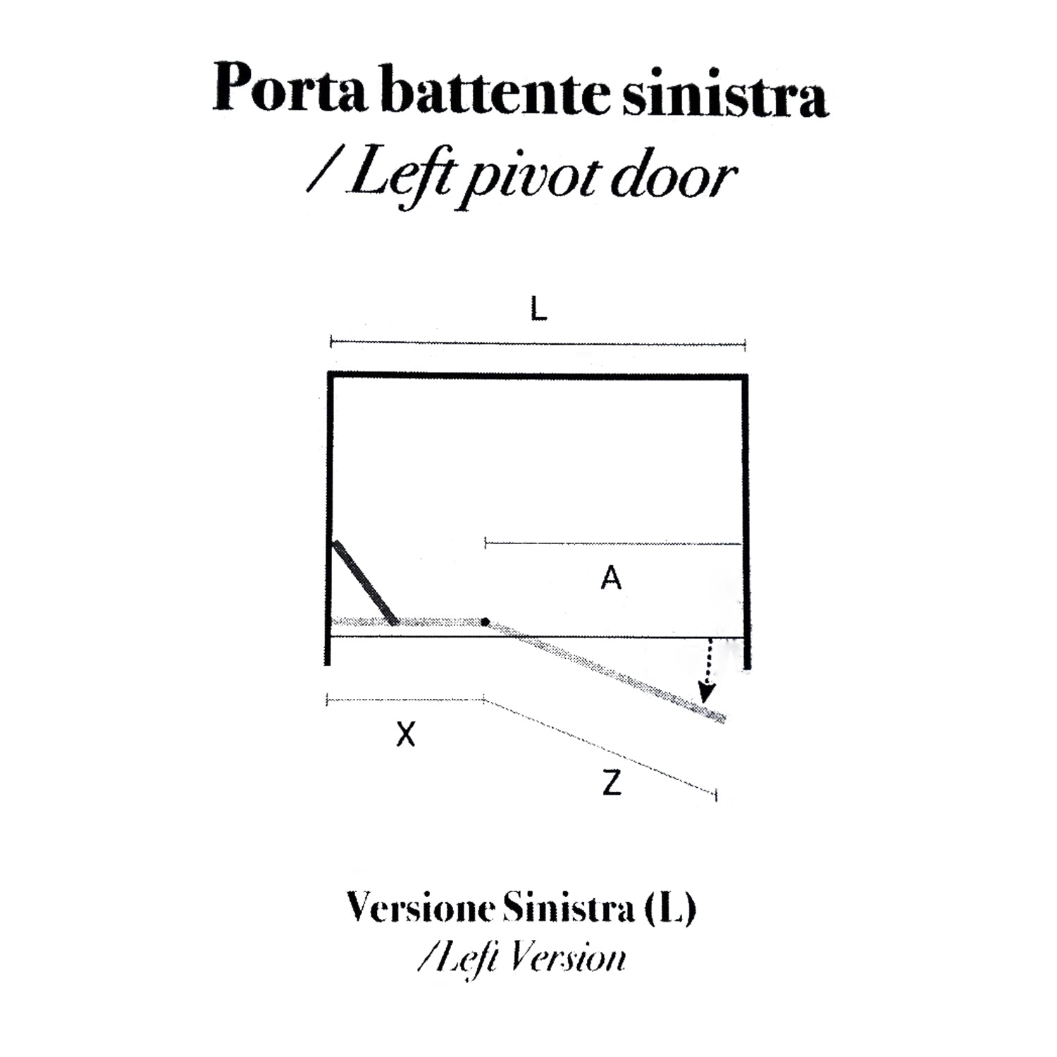 Porta doccia battente versione sinistra cm 90 modello Atlas in cristallo temperato mm 8 by CeramicStore | Lo specialista del tuo bagno