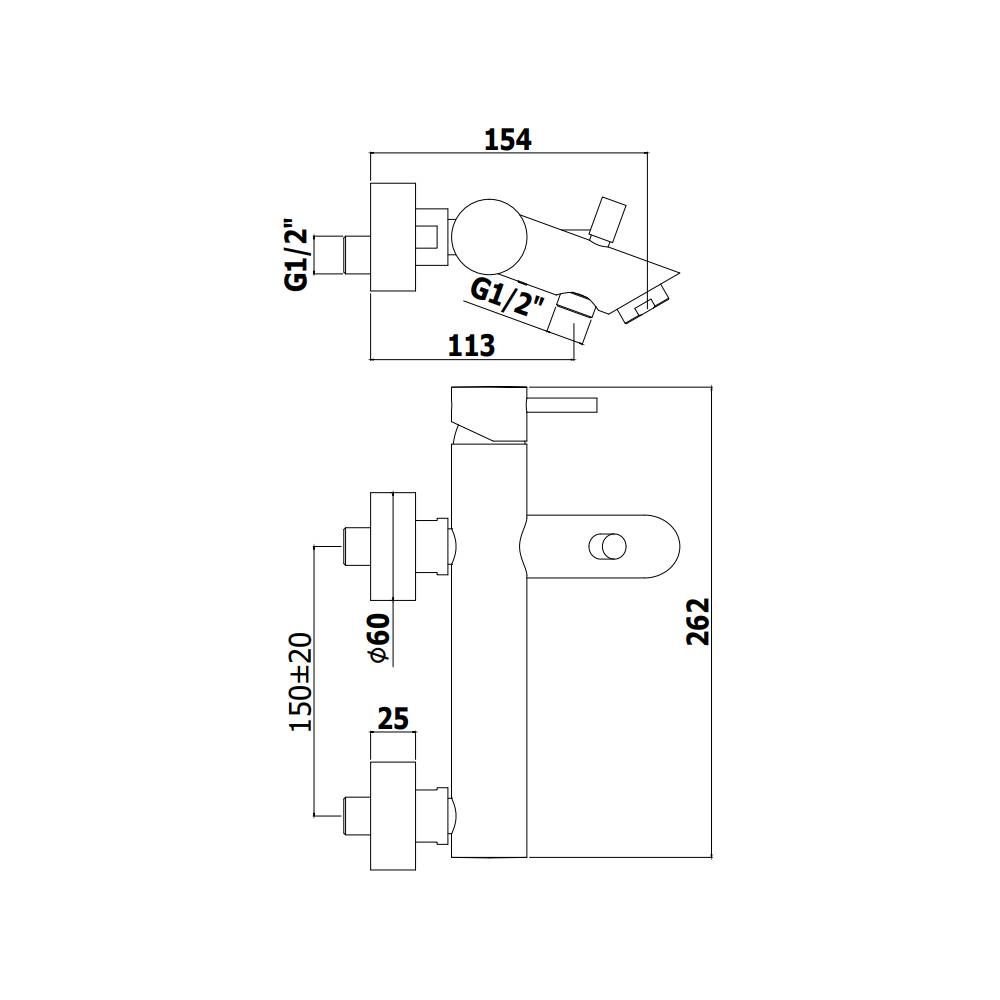 Miscelatore vasca con doccia duplex e supporto fisso serie Birillo modello BI026LCR cromo Paffoni by CeramicStore | Lo specialista del tuo bagno