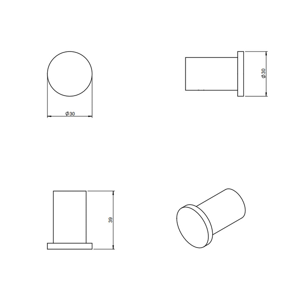 Appendino a muro in acciaio della collezione 'Logic' by Cosmic 3x4x3 cm - Satinato by CeramicStore | Lo specialista del tuo bagno