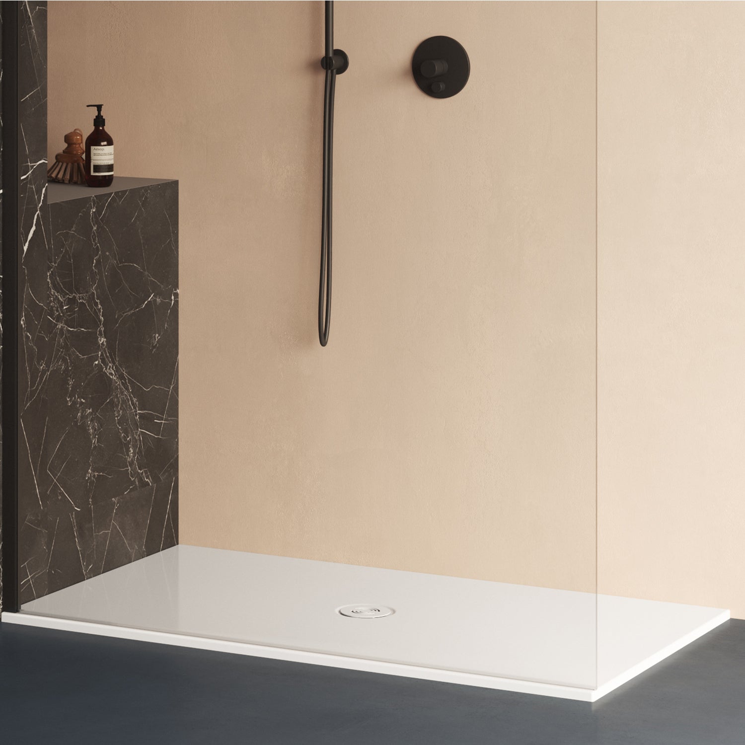 Piatto doccia rettangolare in ceramica SoloDue cm 90x80 Bianco cotone by CeramicStore | Lo specialista del tuo bagno