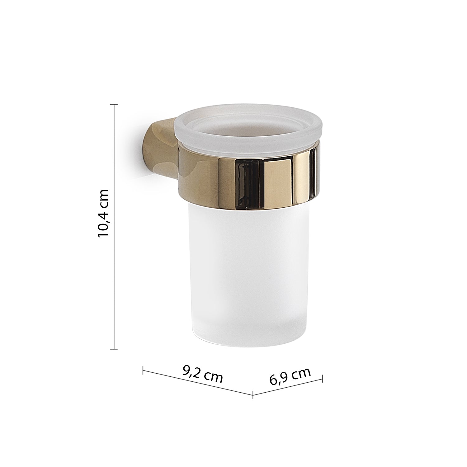 Portaspazzolini a muro in Ottone e Cromall Gedy serie Pirenei - Oro by CeramicStore | Lo specialista del tuo bagno