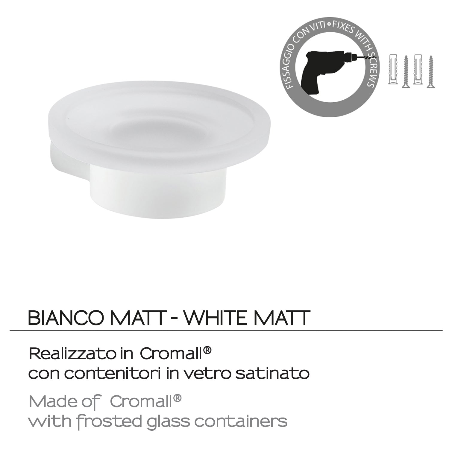 Portasapone a muro in Ottone e Cromall di Gedy serie Pirenei - Bianco Matt by CeramicStore | Lo specialista del tuo bagno