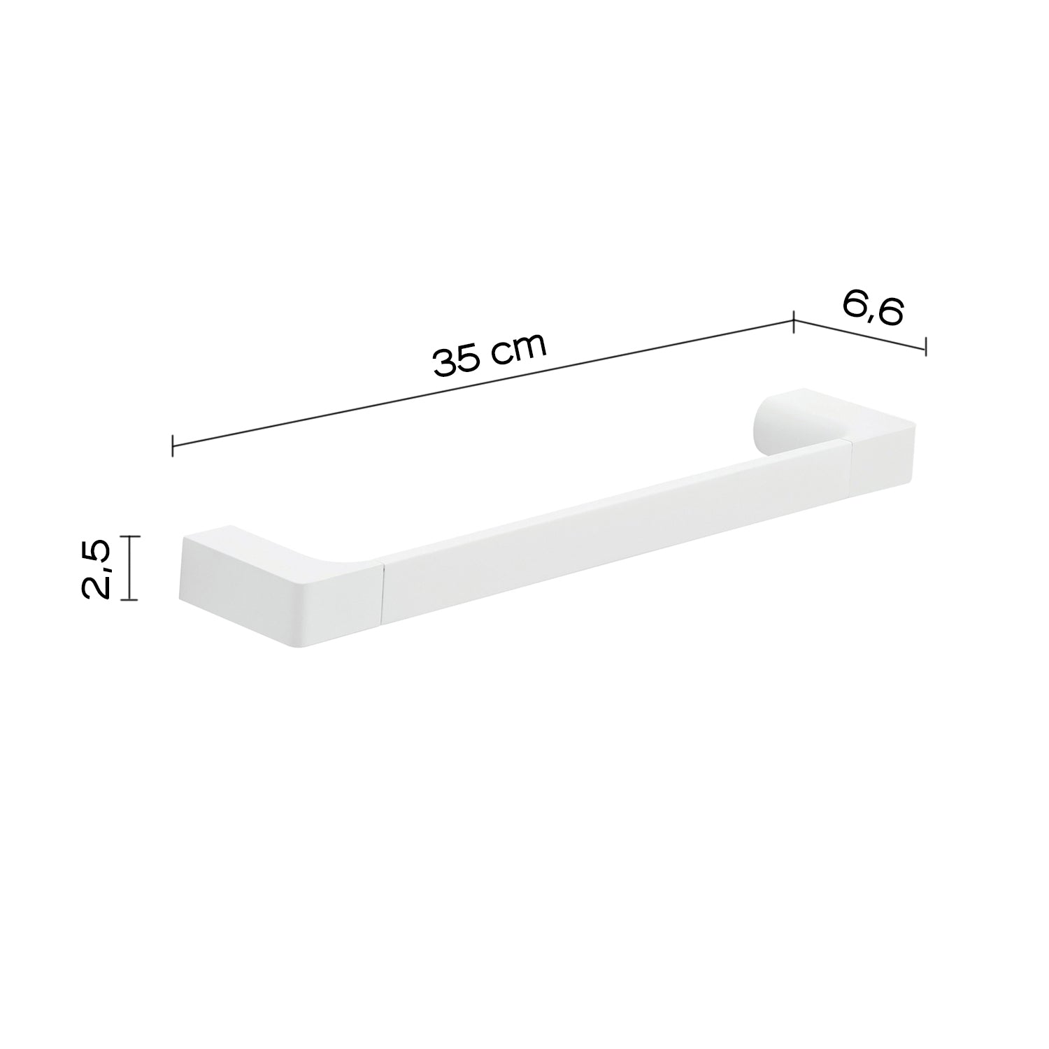 Porta asciugamani a muro Gedy serie Pirenei 35 cm - Bianco Matt by CeramicStore | Lo specialista del tuo bagno