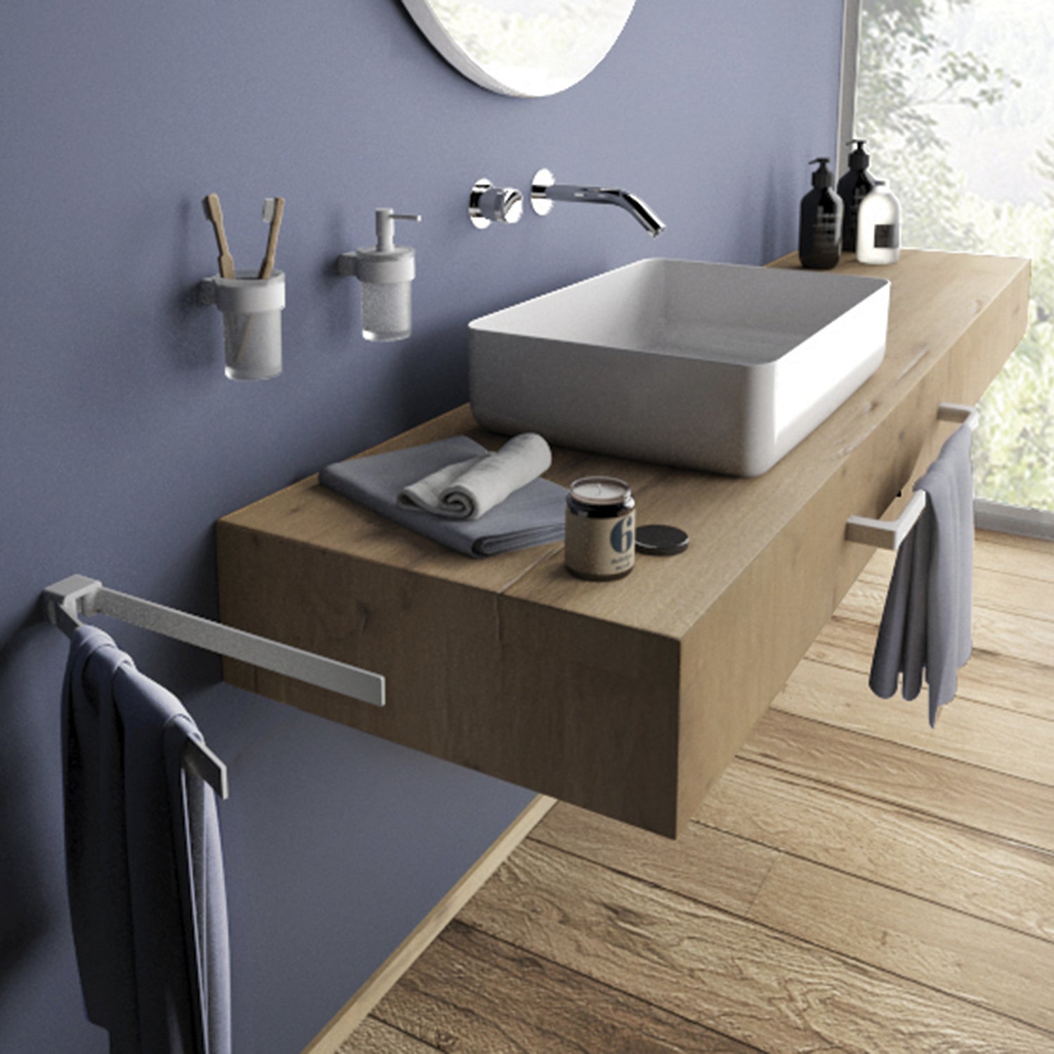 Porta asciugamani a muro Gedy serie Pirenei 35 cm - Bianco Matt by CeramicStore | Lo specialista del tuo bagno