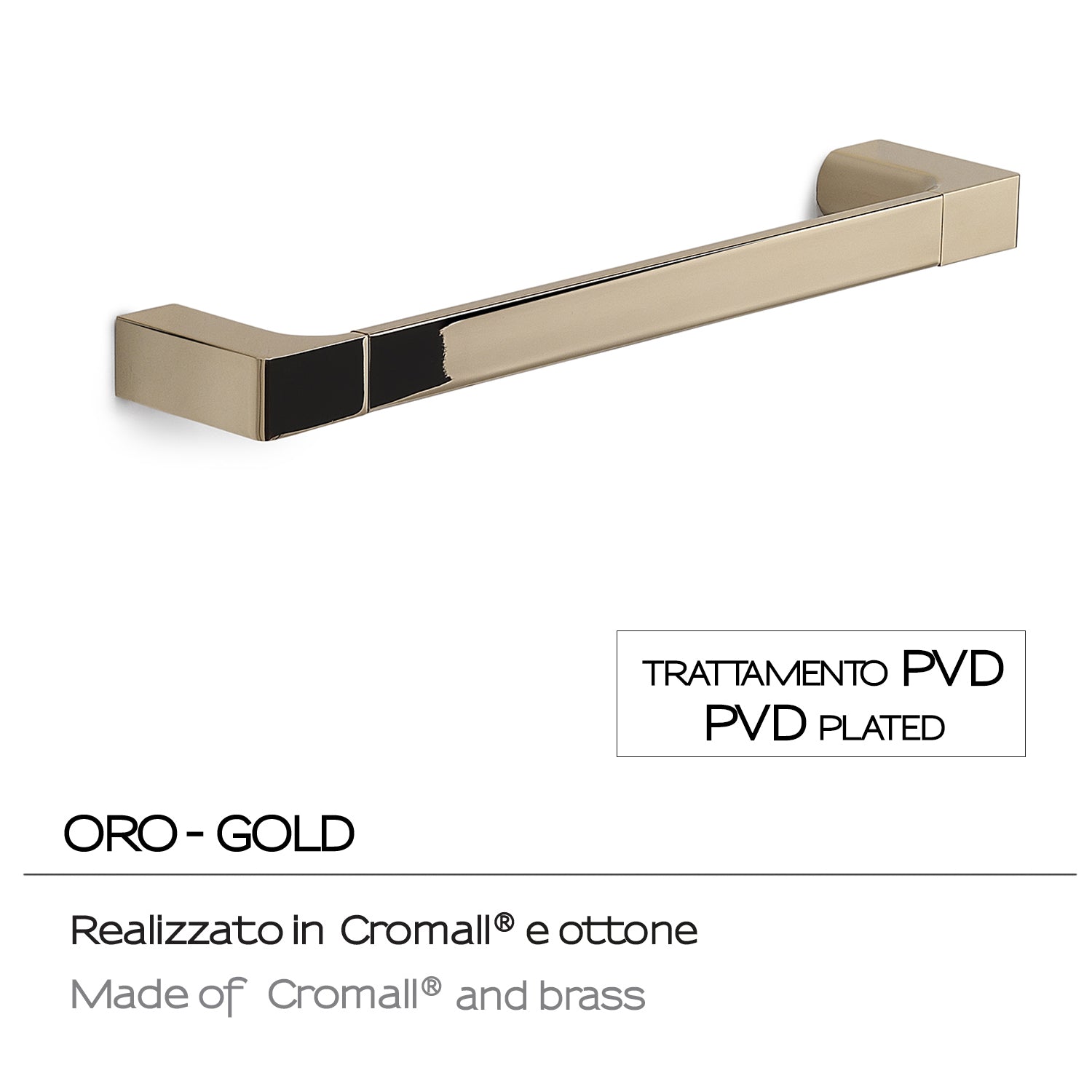 Porta asciugamani a muro Gedy serie Pirenei 35 cm - Oro by CeramicStore | Lo specialista del tuo bagno