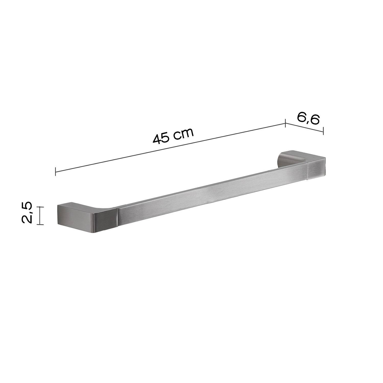 Portasalviette a muro di Gedy serie Pirenei 45 cm - Spazzolato by CeramicStore | Lo specialista del tuo bagno