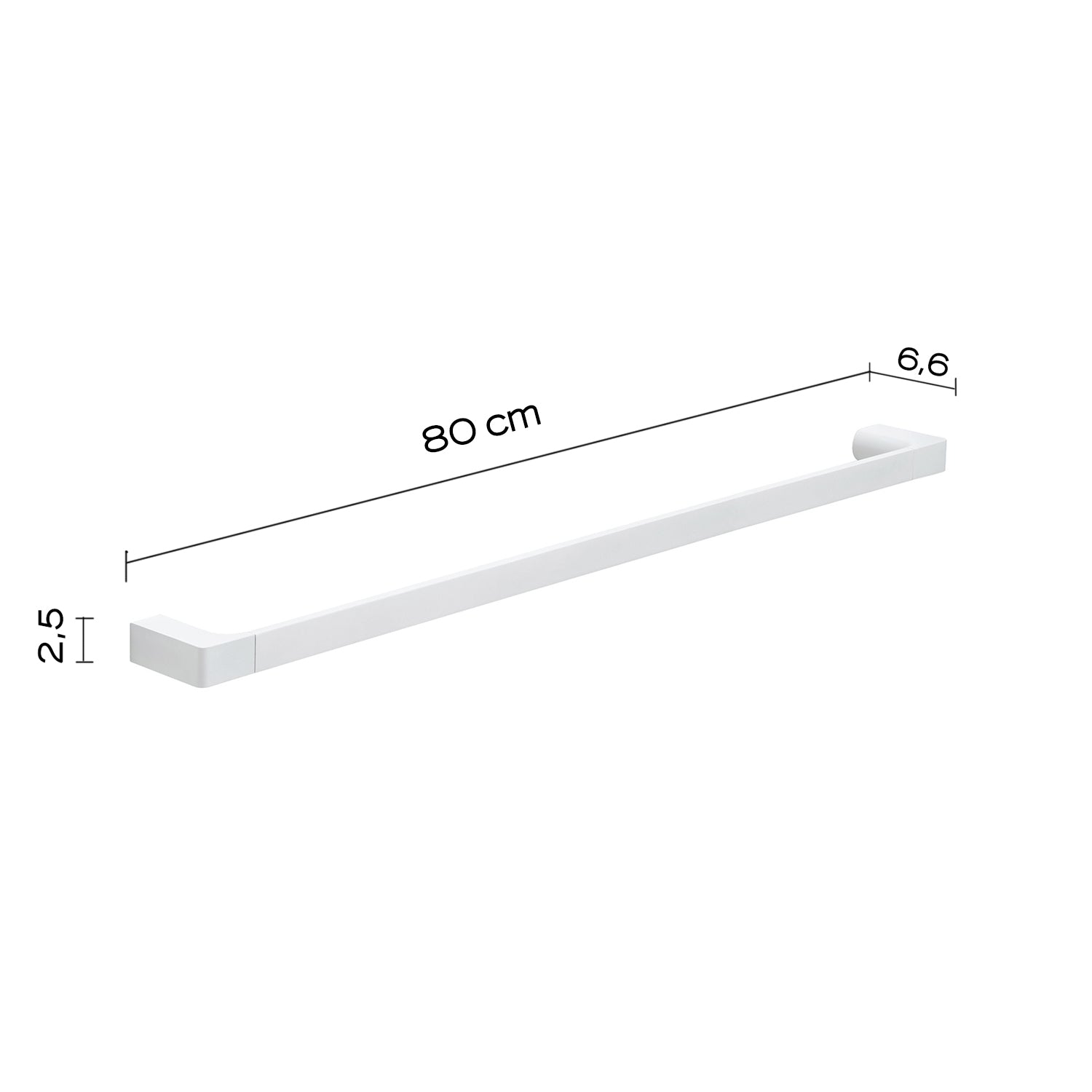 Portasalviette a muro di Gedy serie Pirenei 80 cm - Bianco Matt by CeramicStore | Lo specialista del tuo bagno