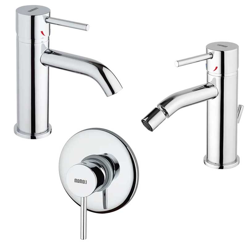 Set di Rubinetti Doccia, Lavabo e Bidet con scarico in ottone Cromo collezione Pico di Mamoli Rubinetterie by CeramicStore | Lo specialista del tuo bagno